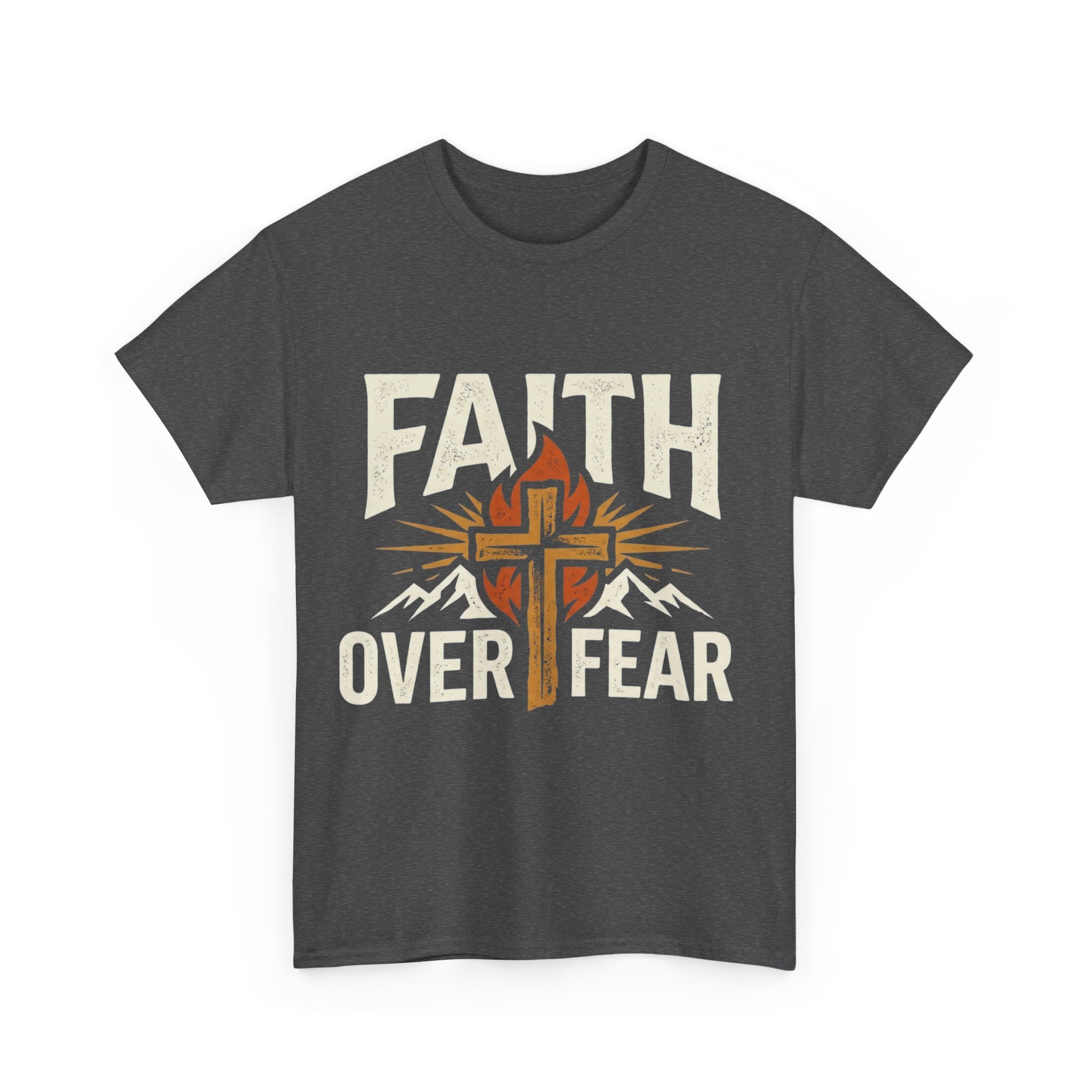 Faith Over Fear T-Shirt — Christian Cross Mountain Inspirational Tee