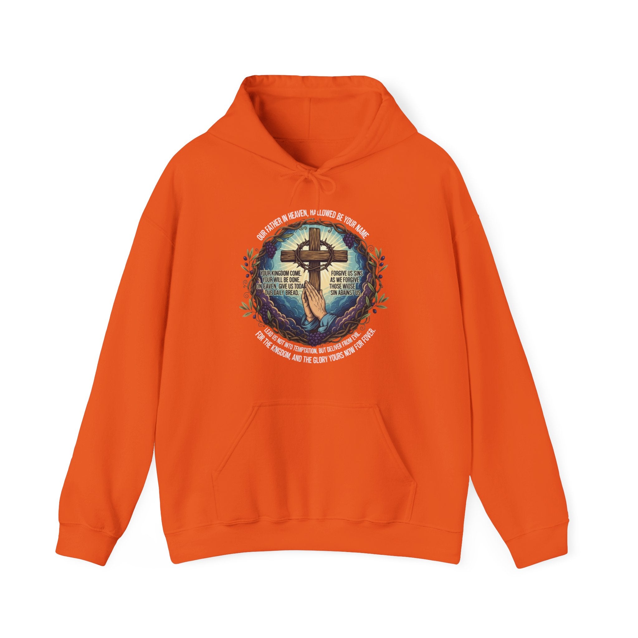 Christian Hoodie — Cross Design with Bible Verse (Faith-Inspired Pullover)