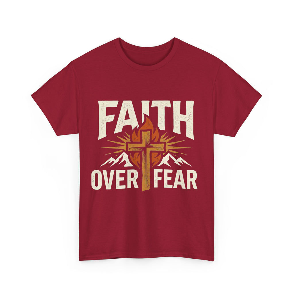 Faith Over Fear T-Shirt — Christian Cross Mountain Inspirational Tee