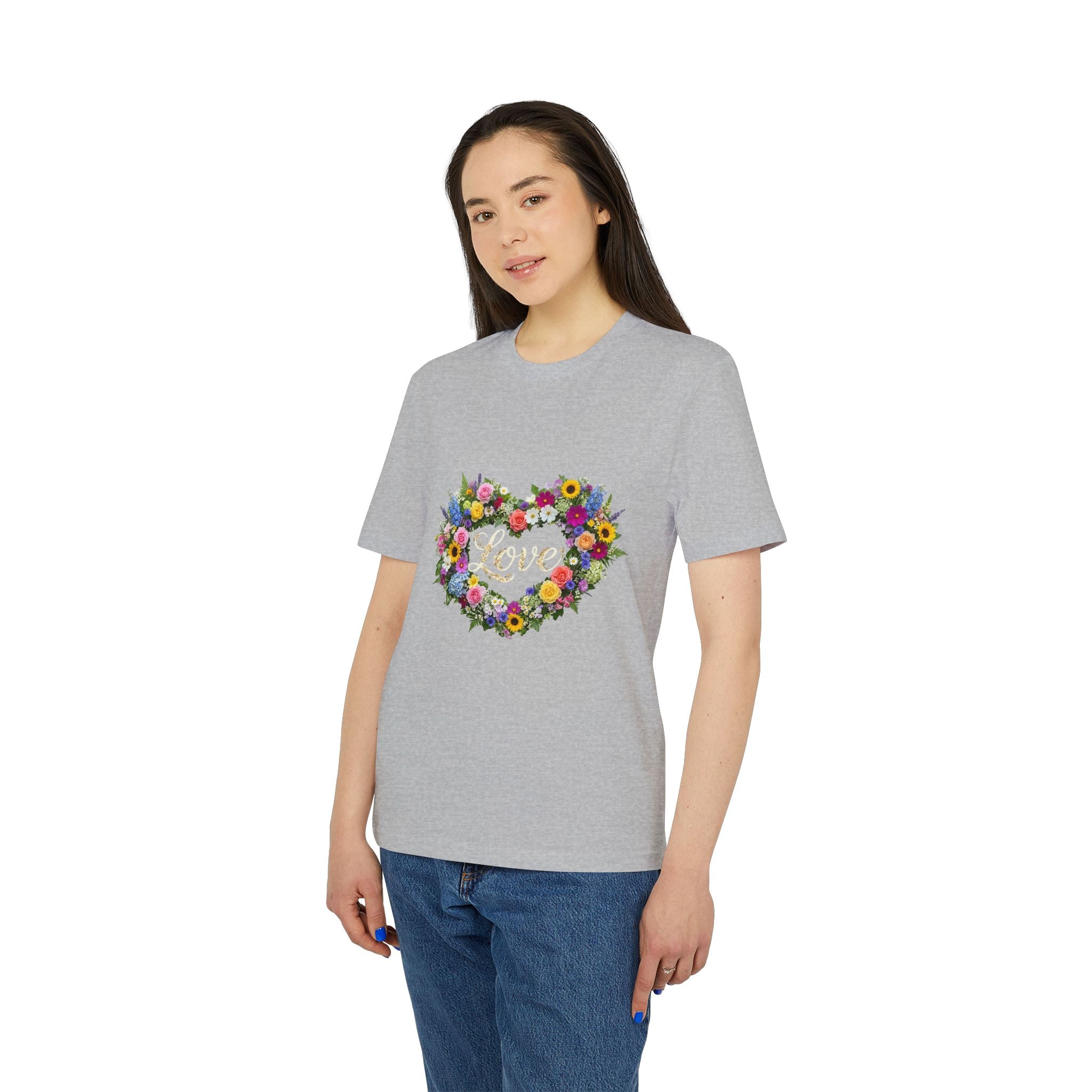 Floral Heart Love T-shirt | Flower Bouquet Heart Tee