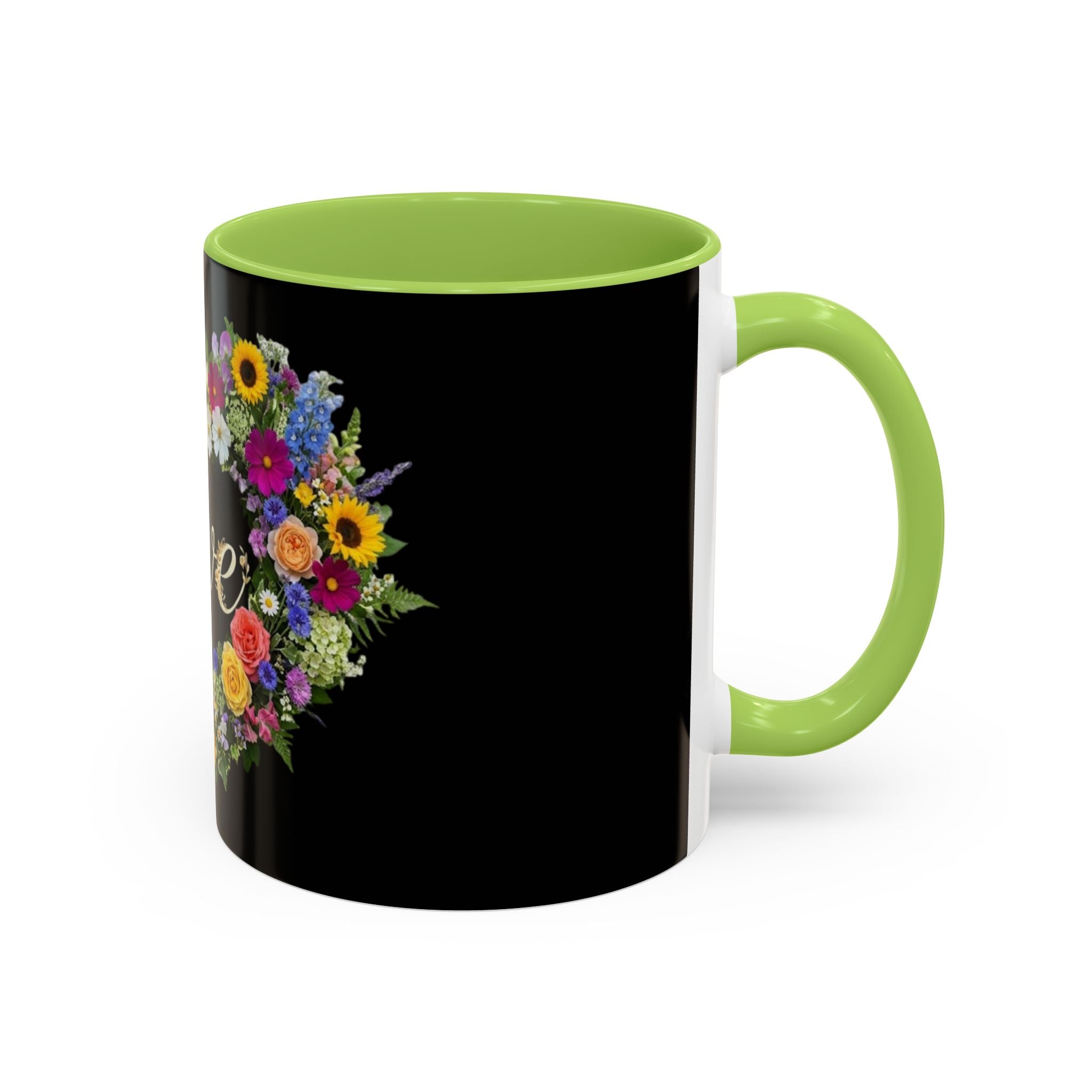 Floral Heart Love Accent Mug | Coffee Cup