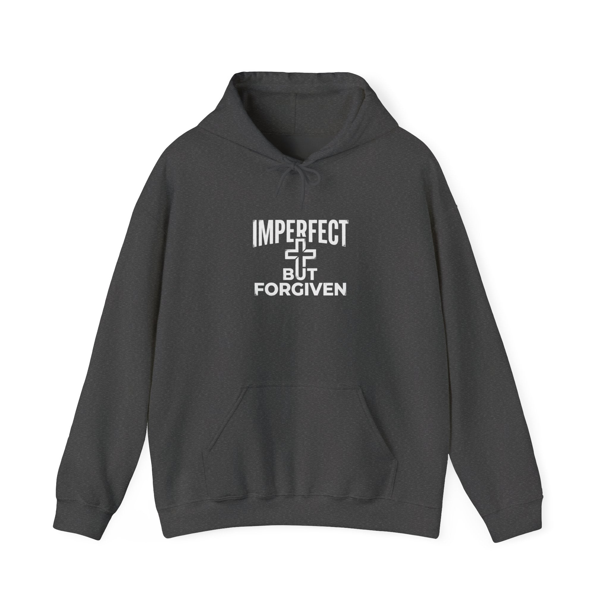 Imperfect But Forgiven Hoodie — Christian Faith Cross Pullover USA