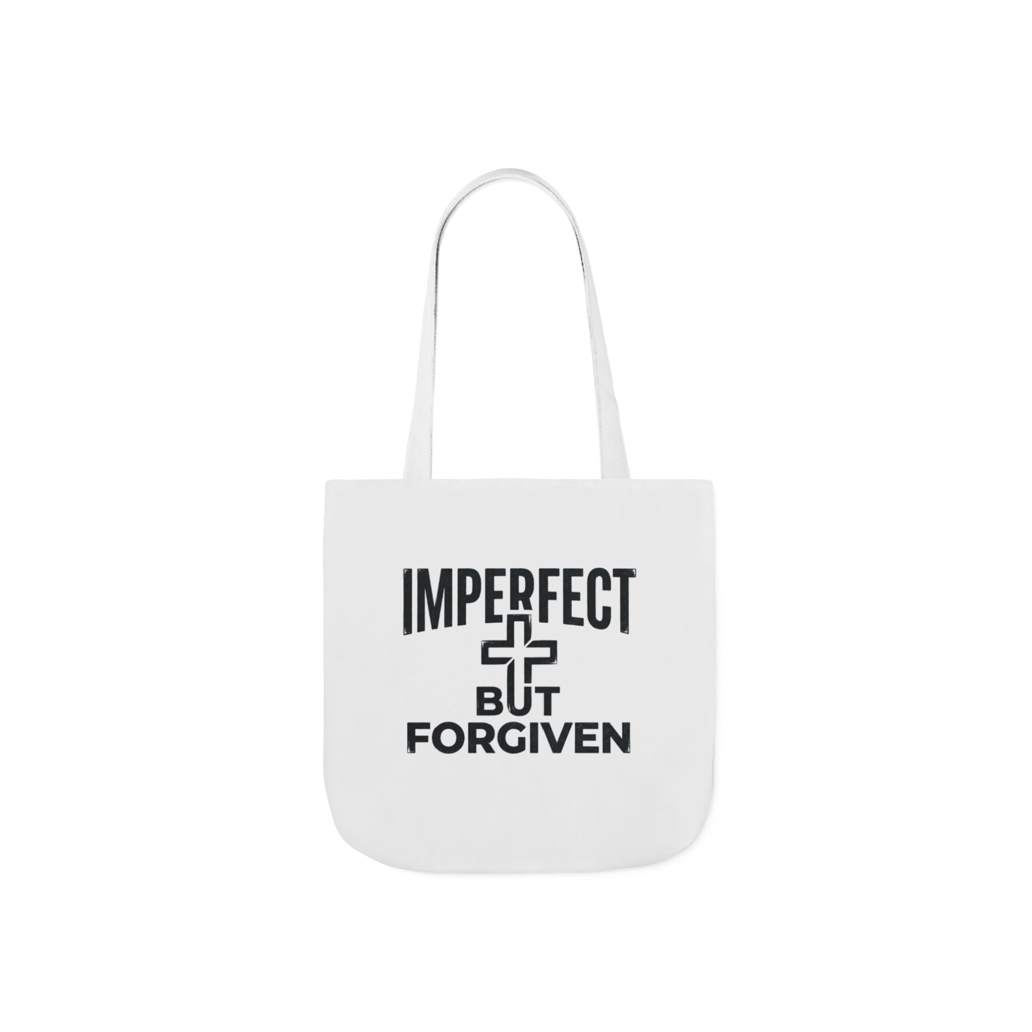 Imperfect But Forgiven Tote Bag | Canvas Christian Cross Scripture
