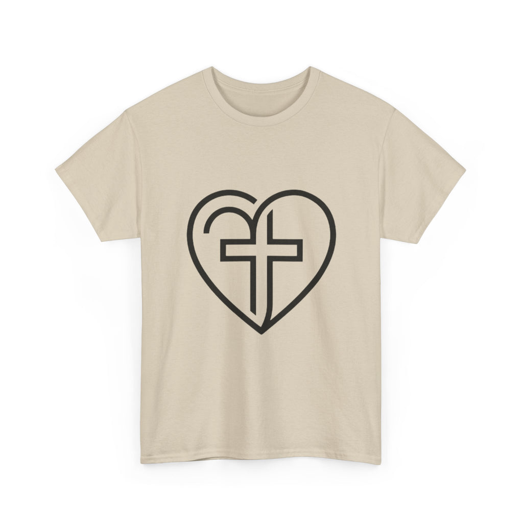 Christian Heart Tee — Cross Inside Heart Faith T‑Shirt