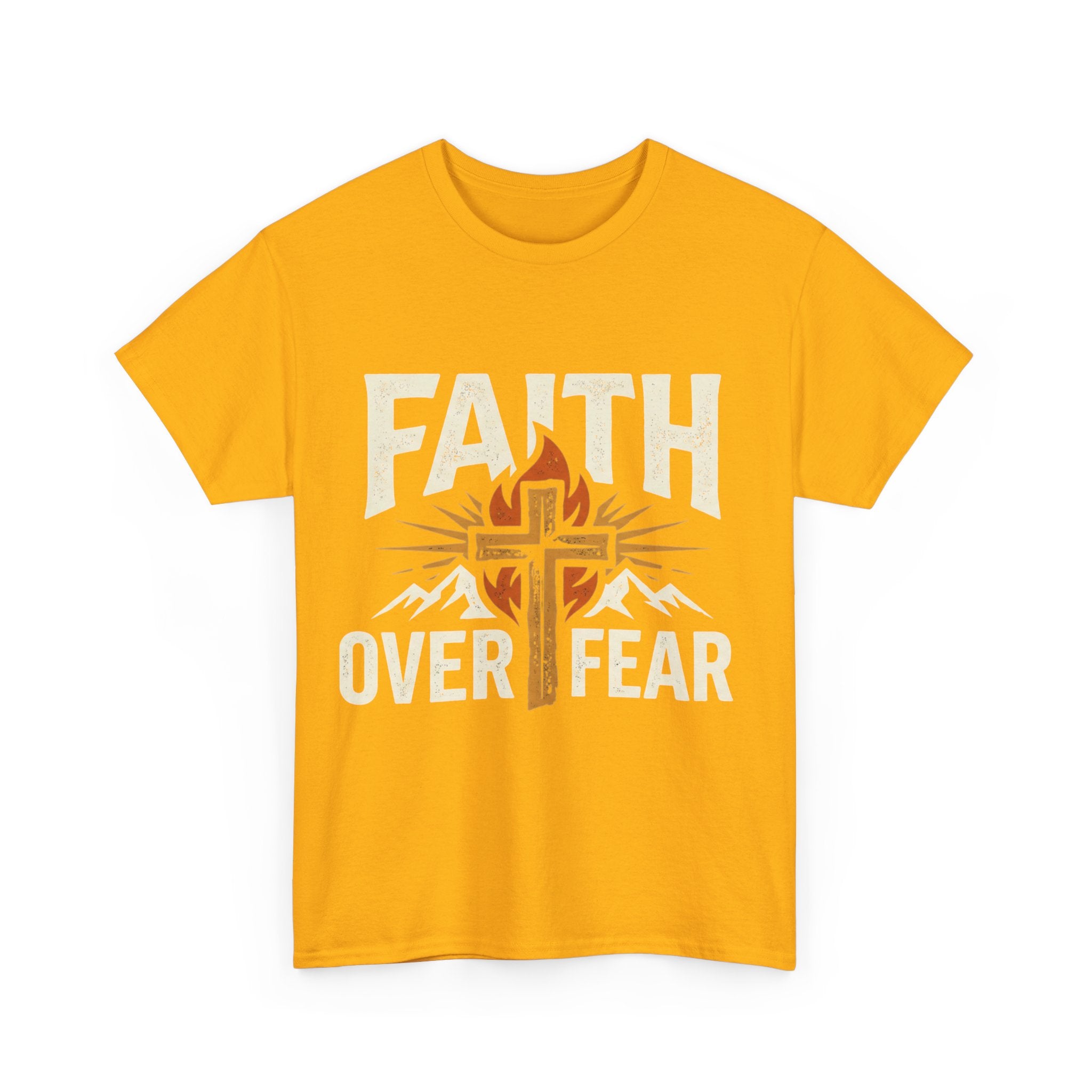 Faith Over Fear T-Shirt — Christian Cross Mountain Inspirational Tee