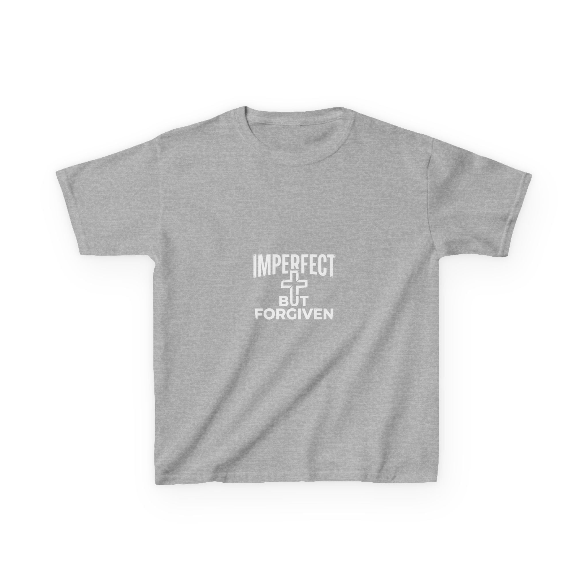 Imperfect But Forgiven Kids Tee | Christian Cross Typography