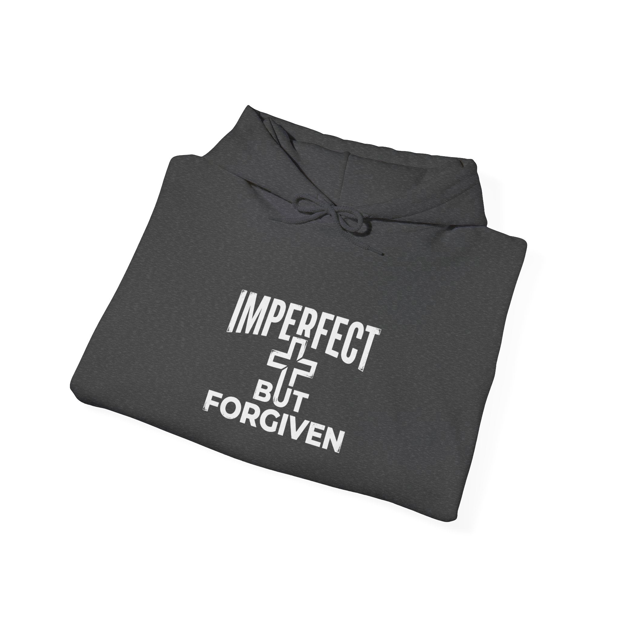 Imperfect But Forgiven Hoodie — Christian Faith Cross Pullover USA