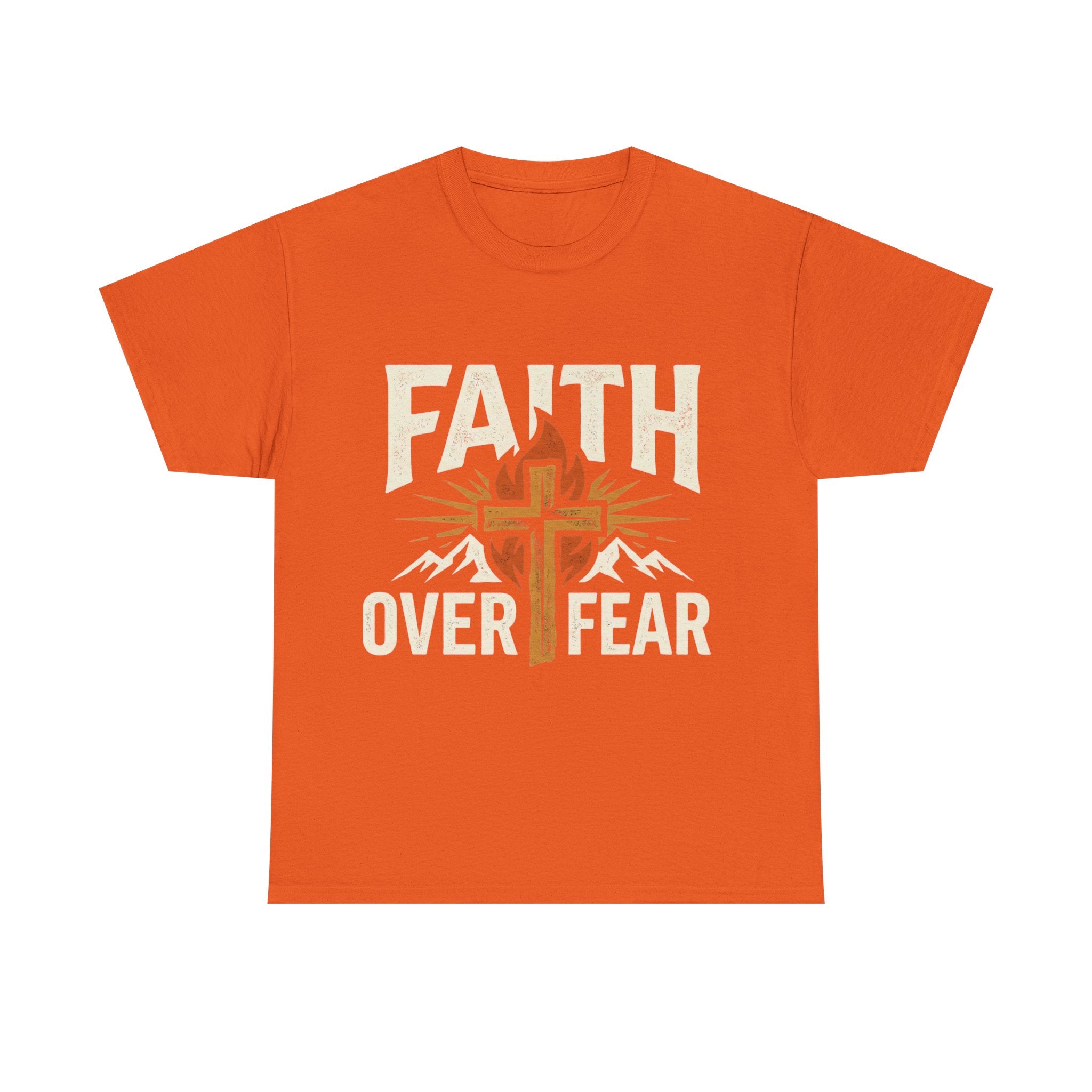 Faith Over Fear T-Shirt — Christian Cross Mountain Inspirational Tee