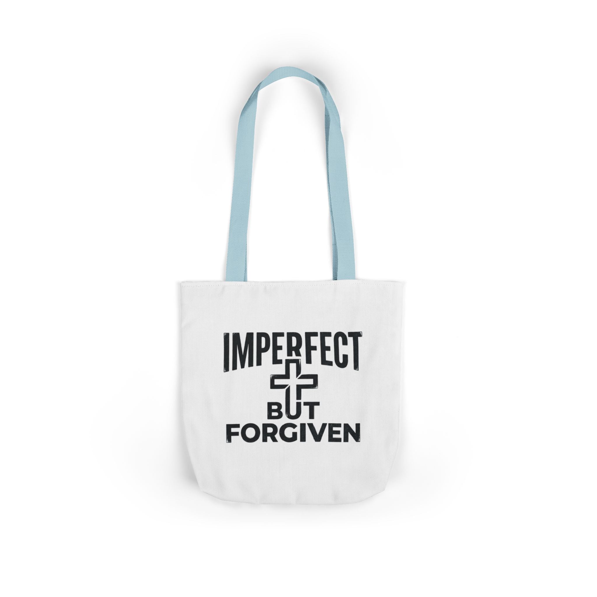 Imperfect But Forgiven Tote Bag | Canvas Christian Cross Scripture