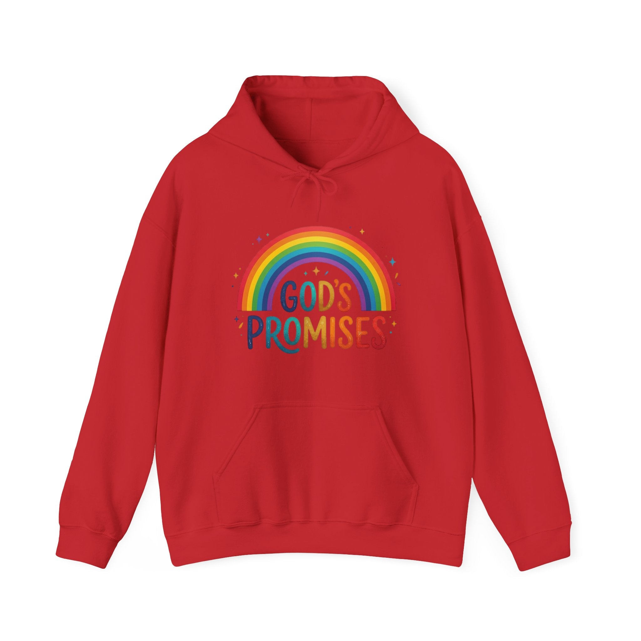 Religious Hoodie — "God's Promises" Rainbow Faith Pullover