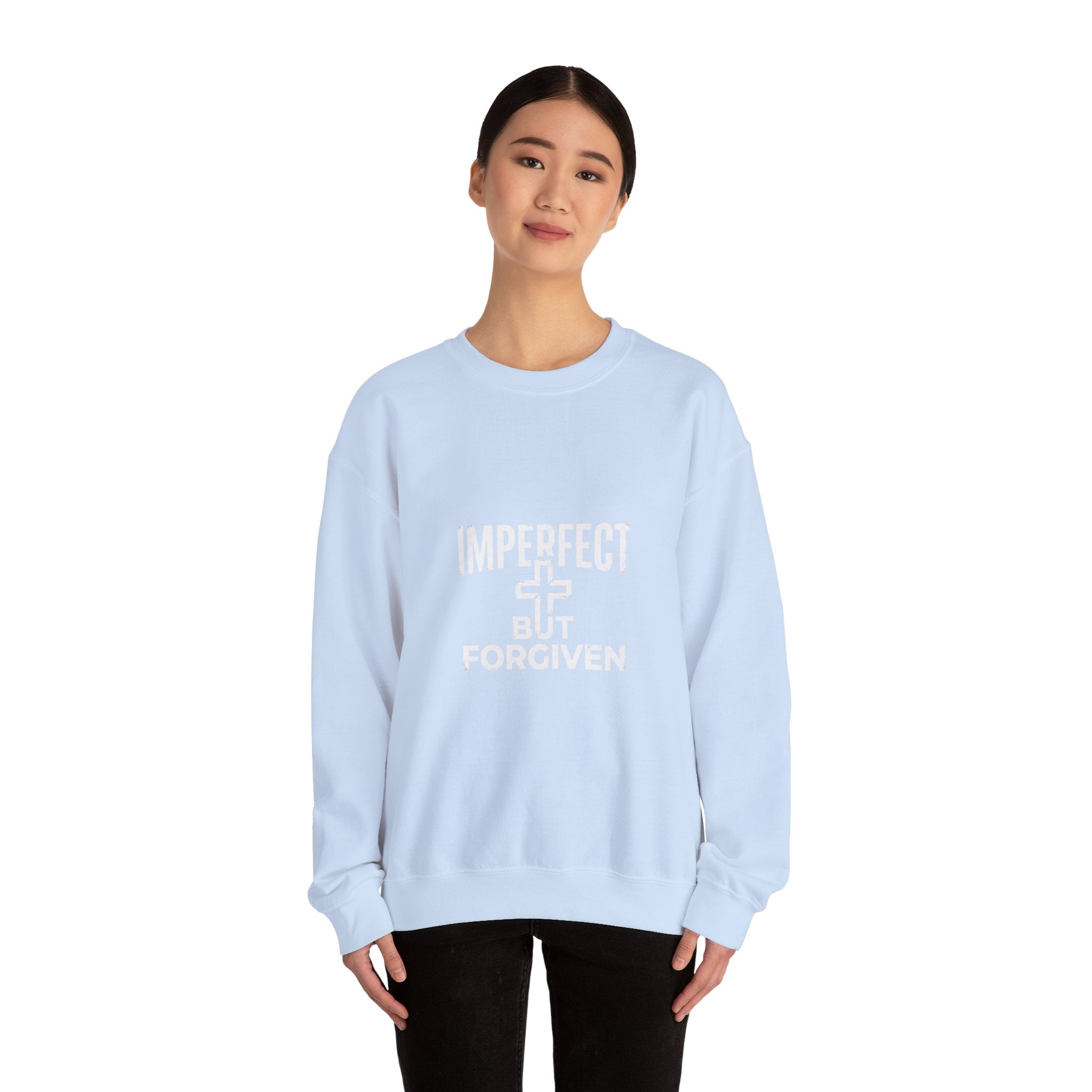 Imperfect But Forgiven sweatshirt | Christian faith cross crewneck