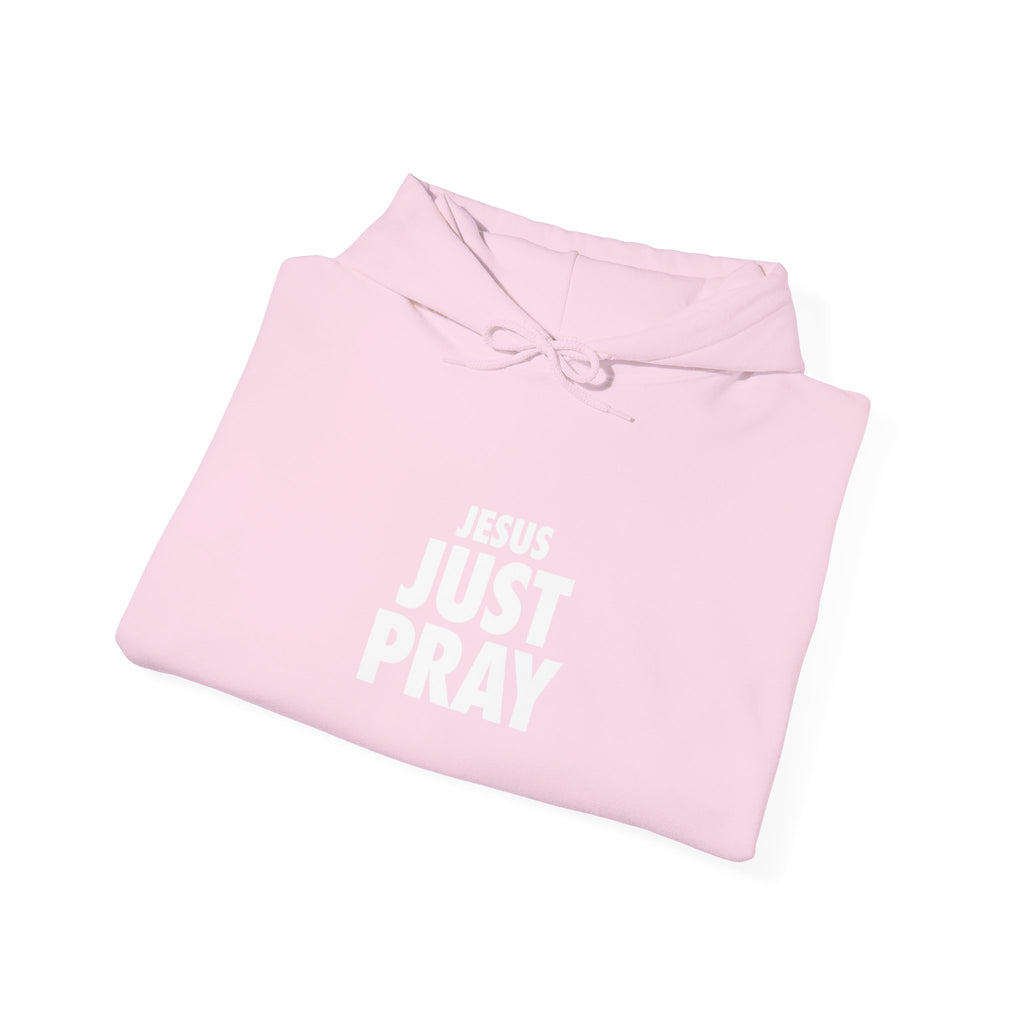 Just Pray Hoodie - Minimal Faith Graphic Hooded Sweatshirt