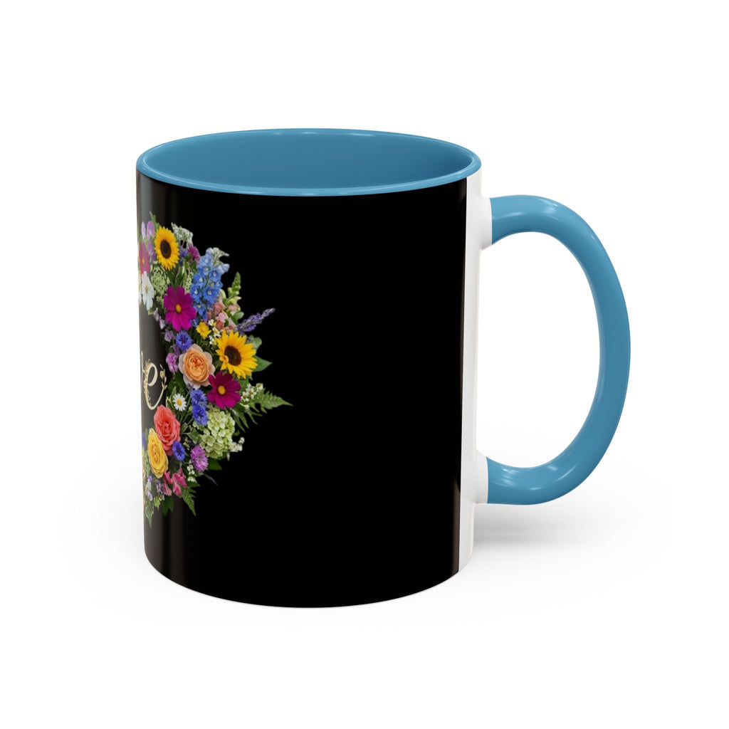 Floral Heart Love Accent Mug | Coffee Cup