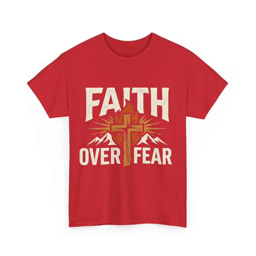 Faith Over Fear T-Shirt — Christian Cross Mountain Inspirational Tee