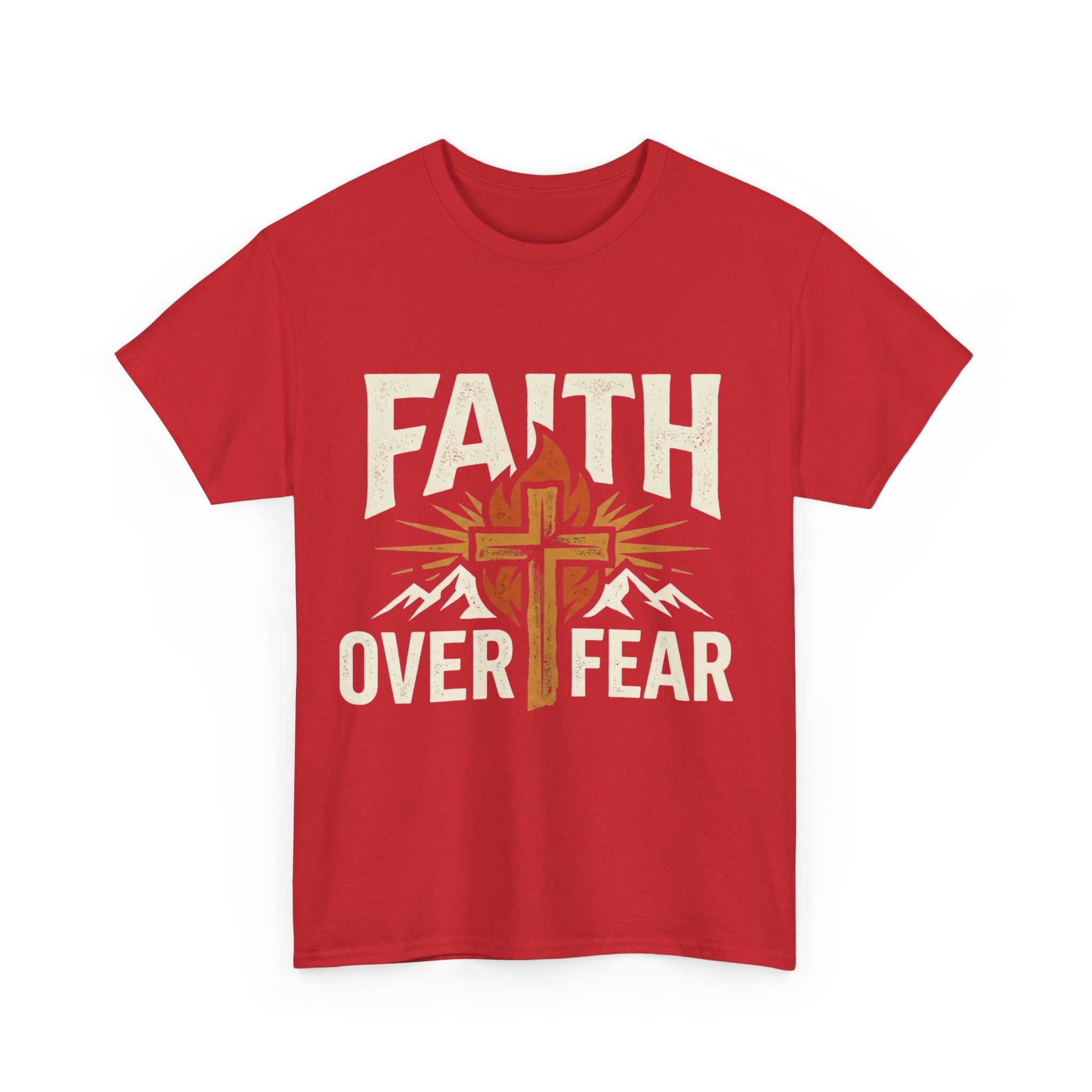 Faith Over Fear T-Shirt — Christian Cross Mountain Inspirational Tee