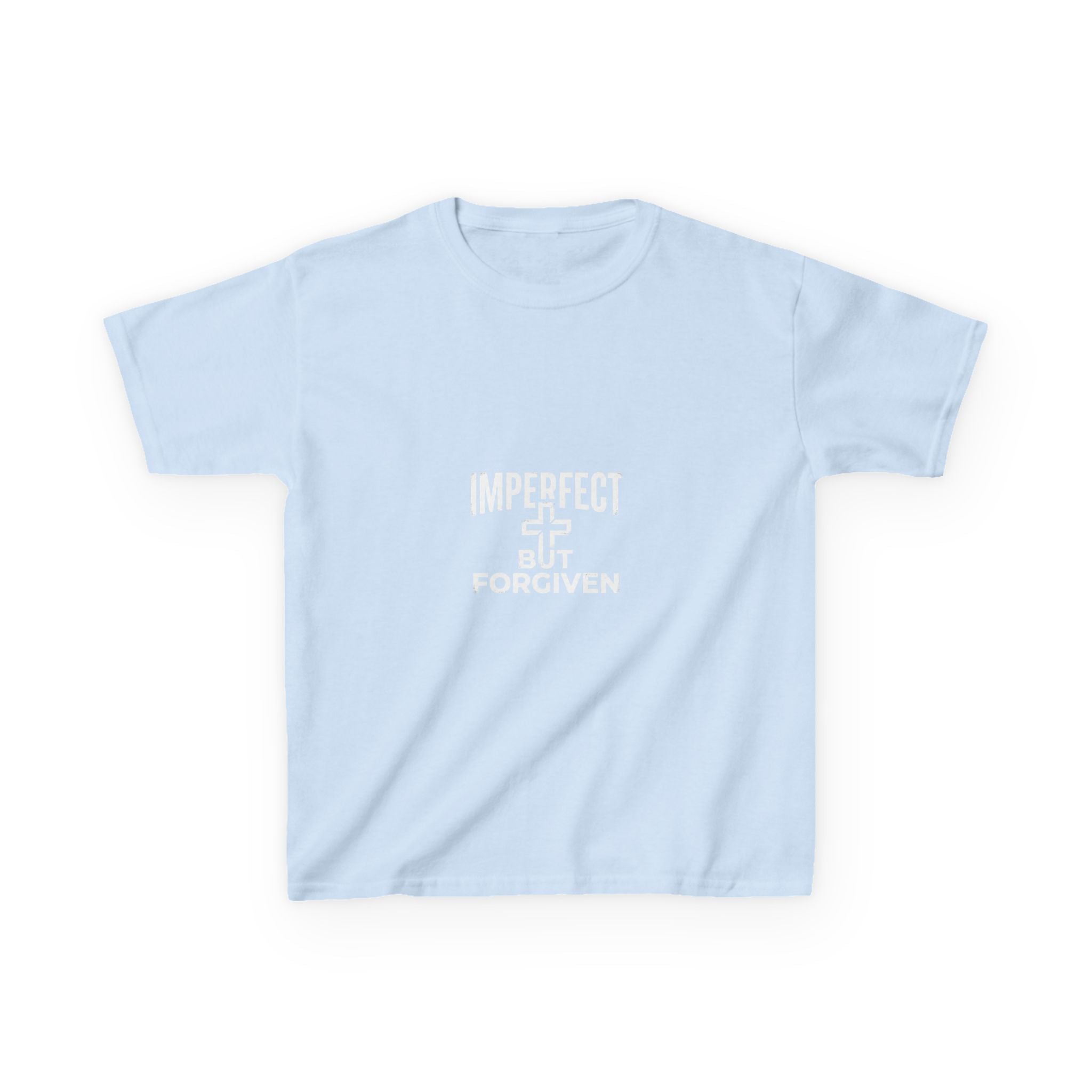 Imperfect But Forgiven Kids Tee | Christian Cross Typography