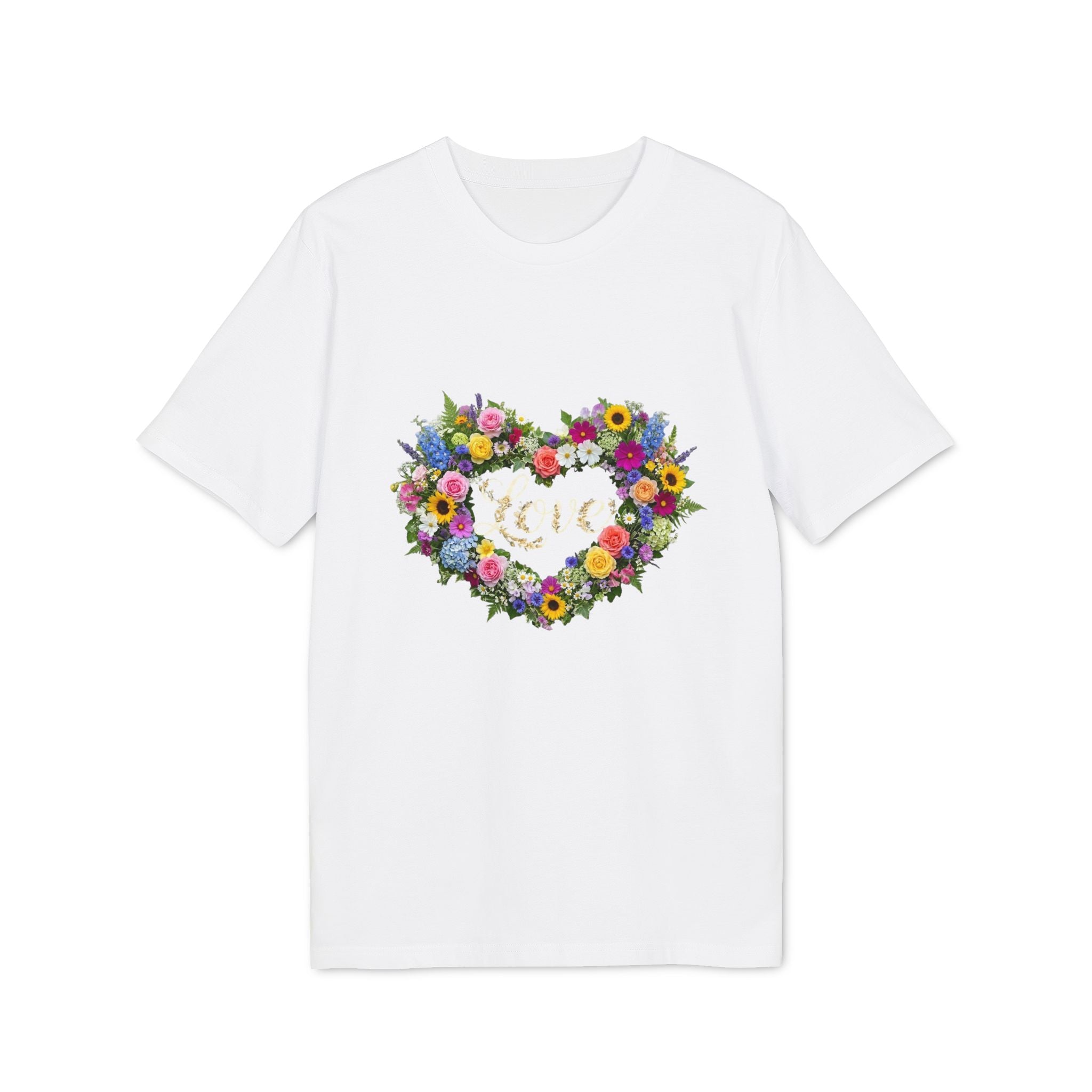 Floral Heart Love T-shirt | Flower Bouquet Heart Tee