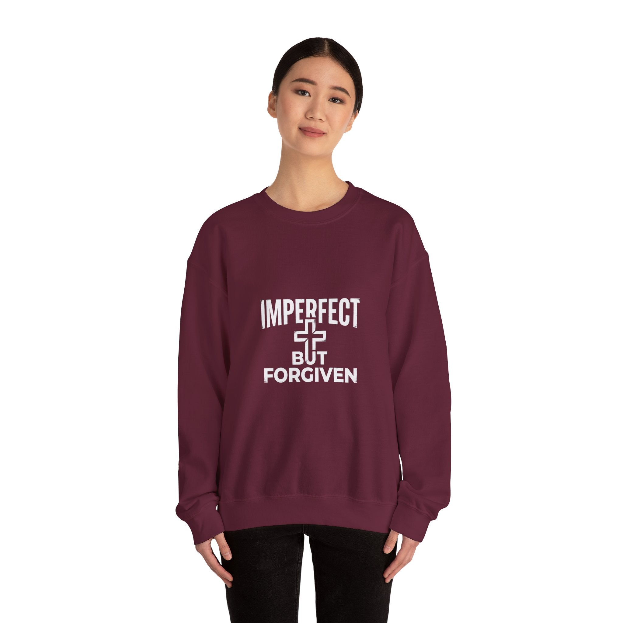 Imperfect But Forgiven sweatshirt | Christian faith cross crewneck