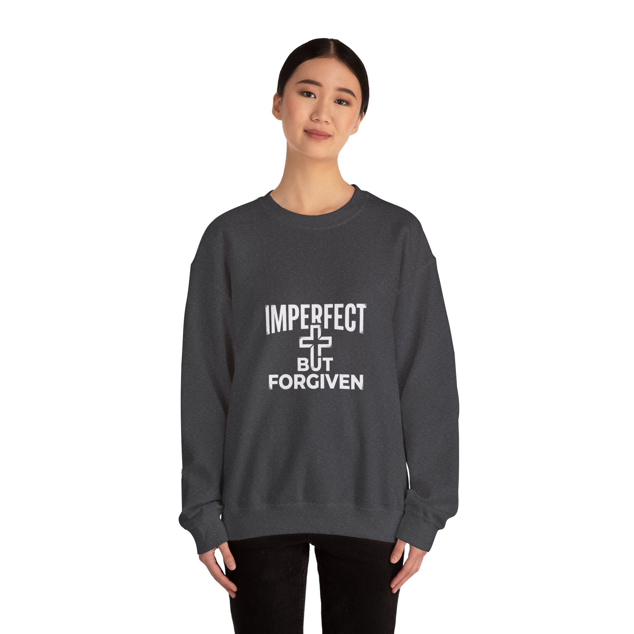 Imperfect But Forgiven sweatshirt | Christian faith cross crewneck