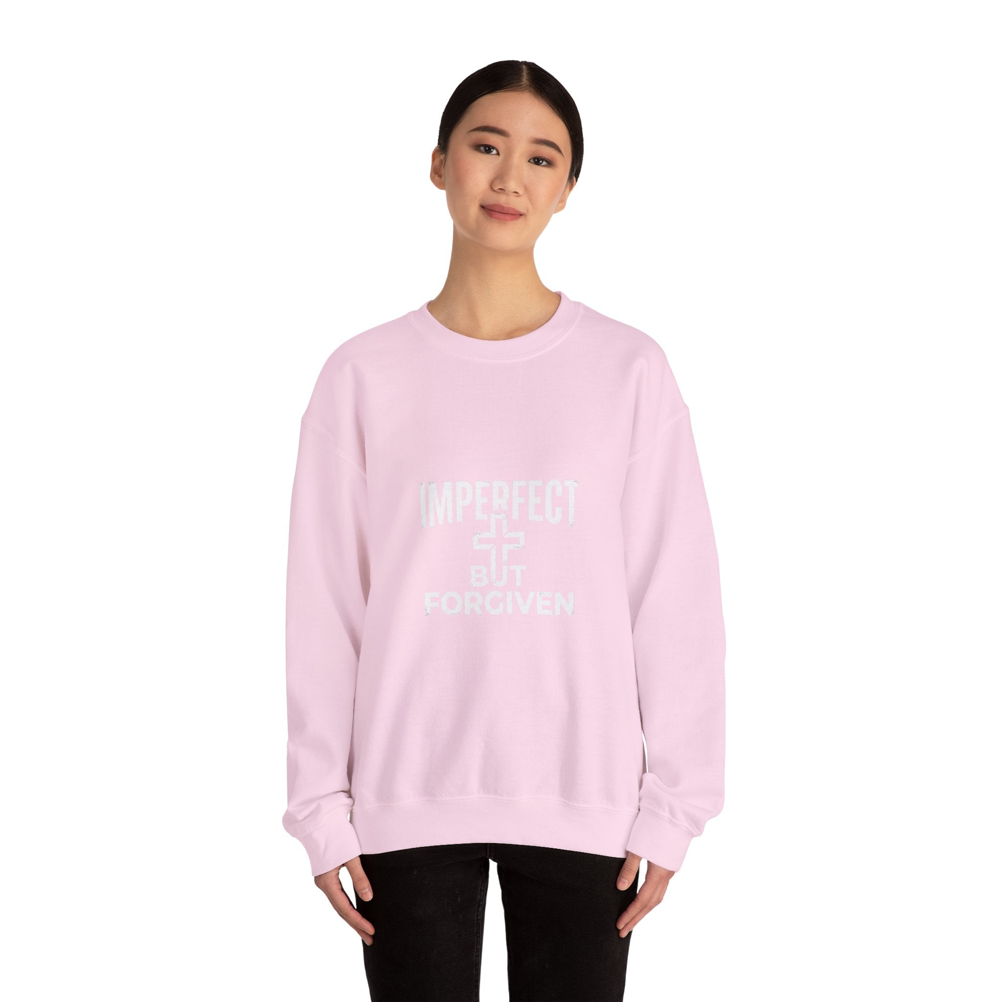 Imperfect But Forgiven sweatshirt | Christian faith cross crewneck