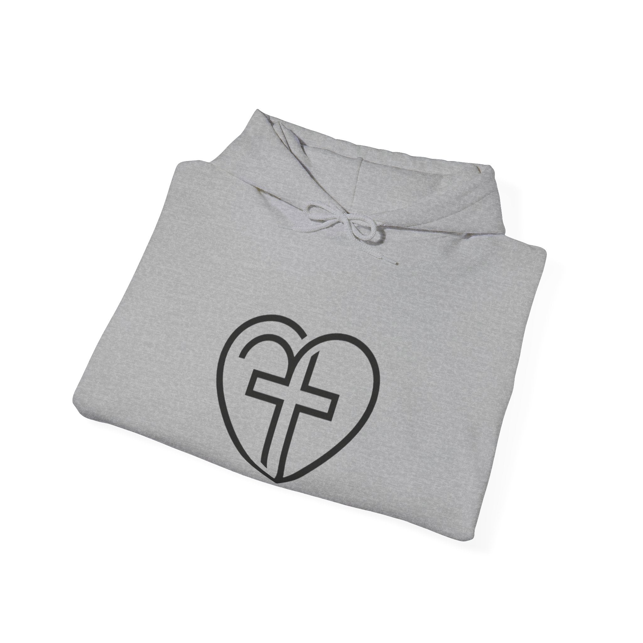 Christian Heart Cross Hoodie — Faith-Inspired Pullover for Women & Men