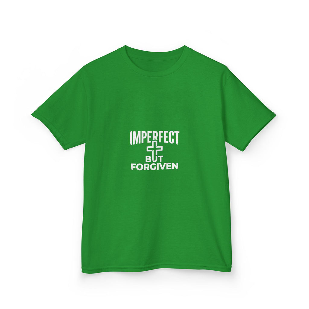 Imperfect But Forgiven Kids Tee | Christian Cross Typography