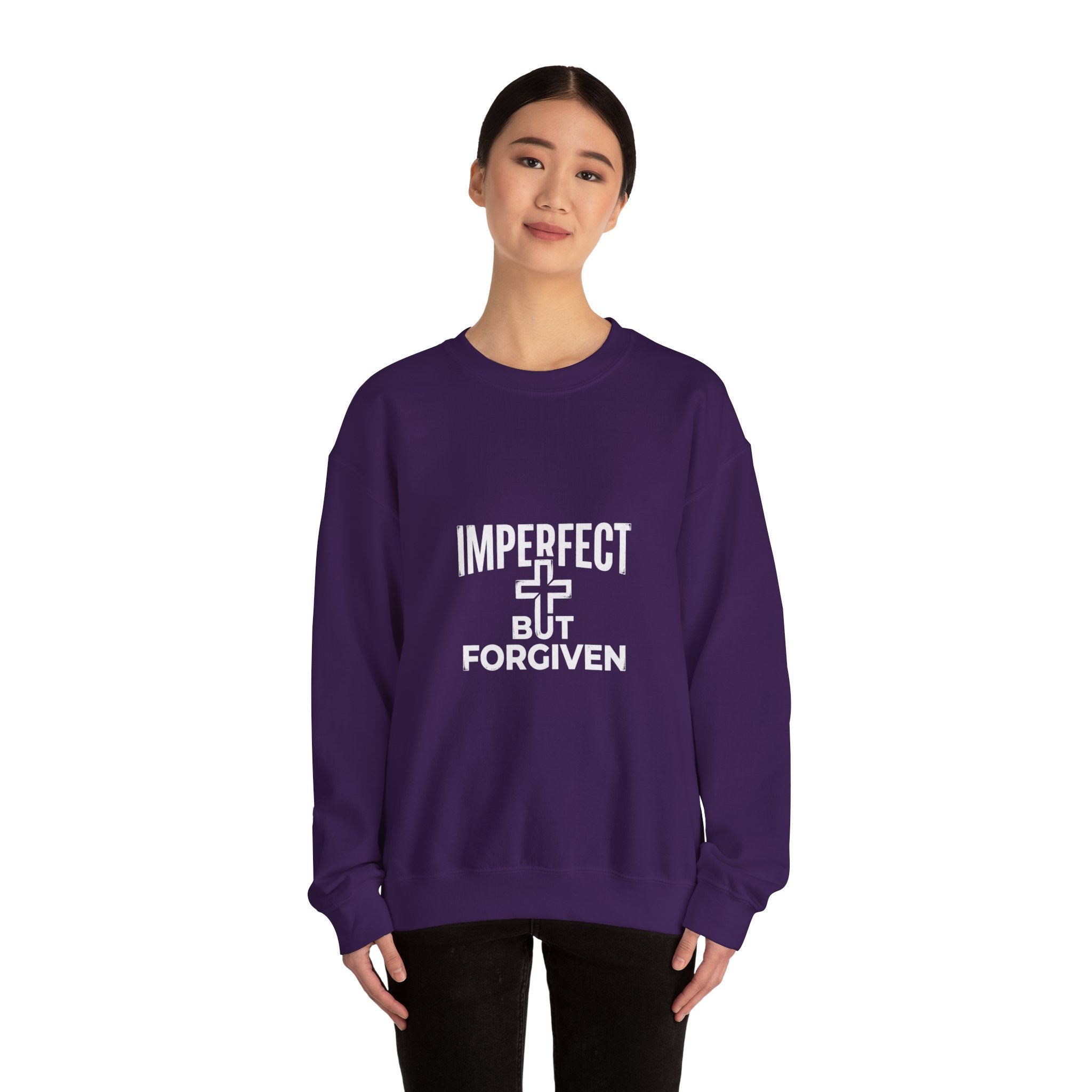 Imperfect But Forgiven sweatshirt | Christian faith cross crewneck