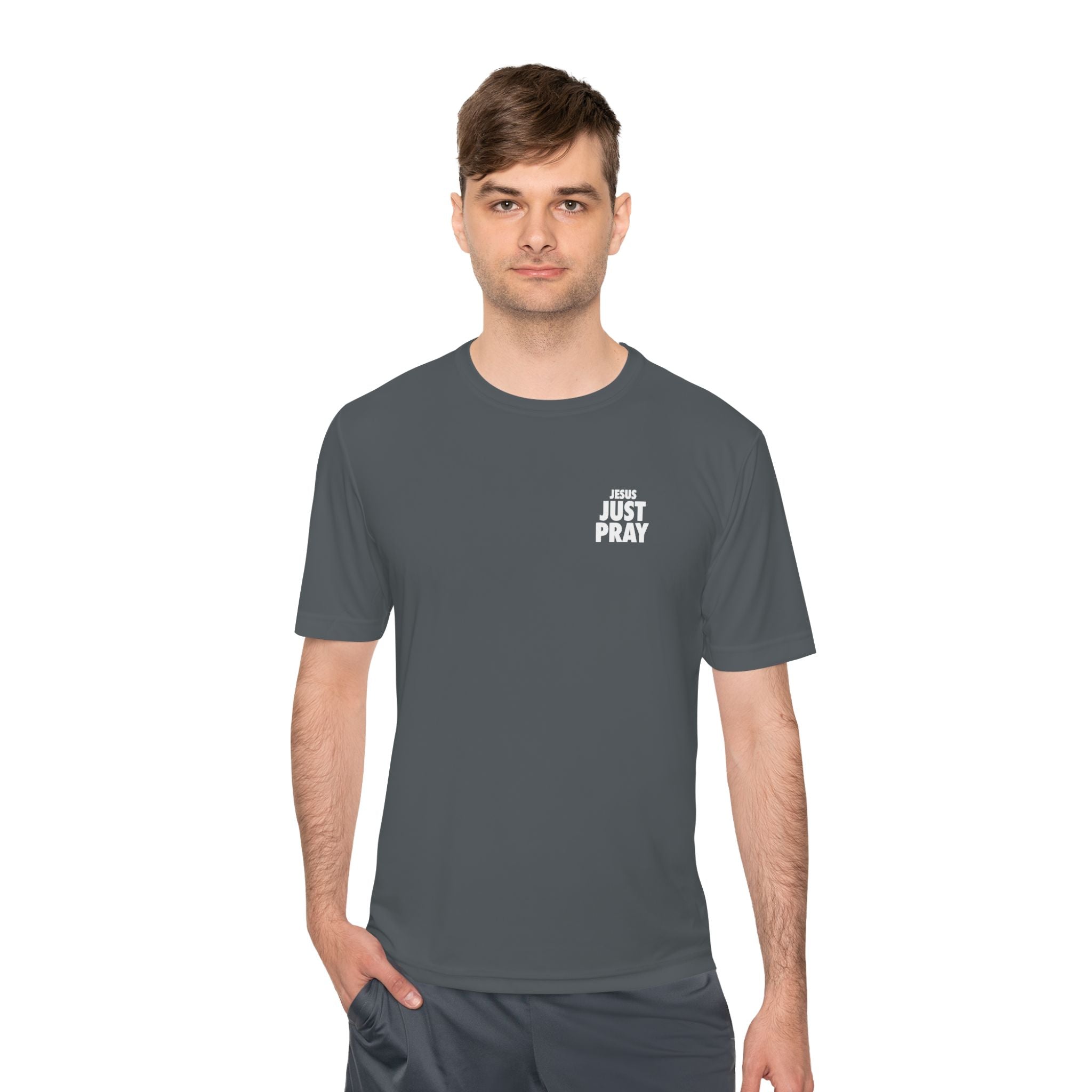 Moisture-Wicking Tee — Minimal "Just Play" Athletic Shirt