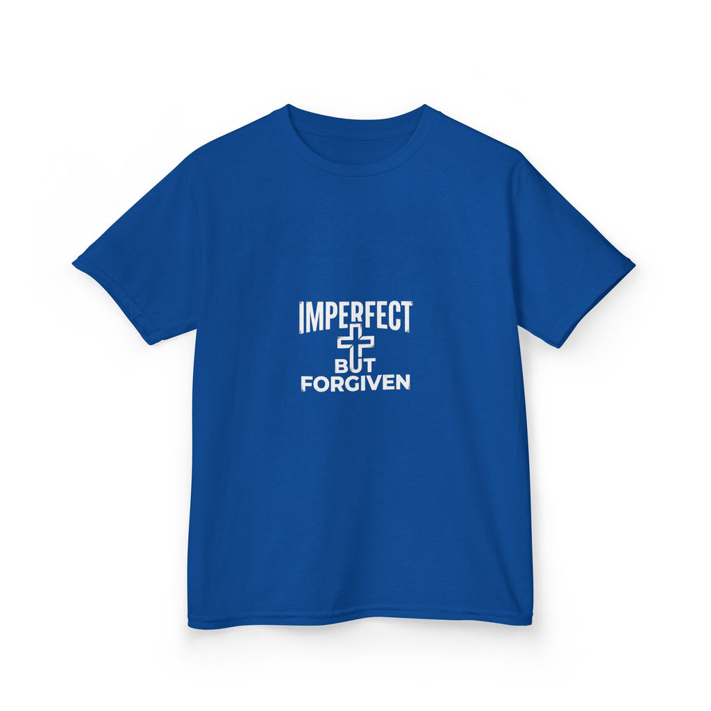 Imperfect But Forgiven Kids Tee | Christian Cross Typography