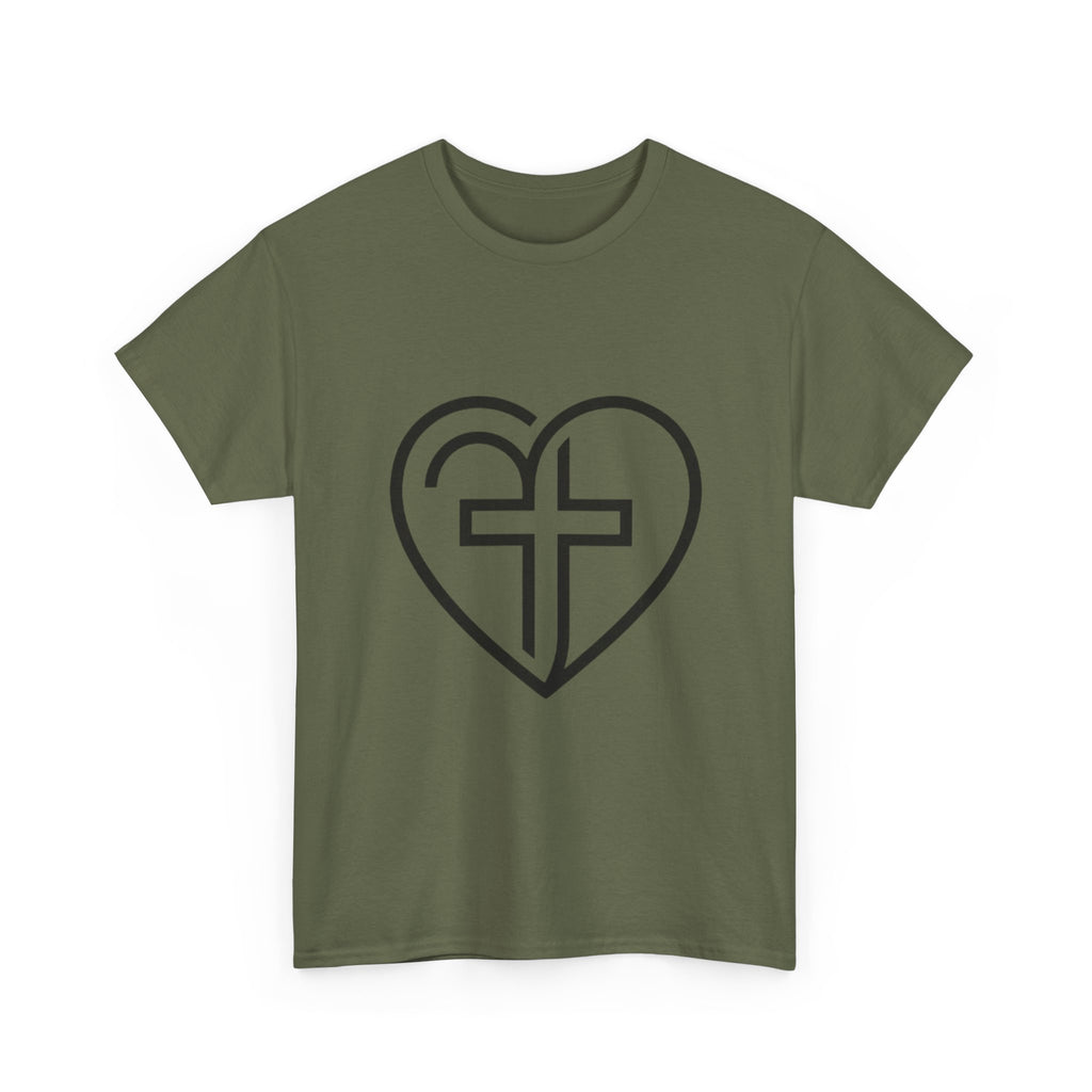 Christian Heart Tee — Cross Inside Heart Faith T‑Shirt