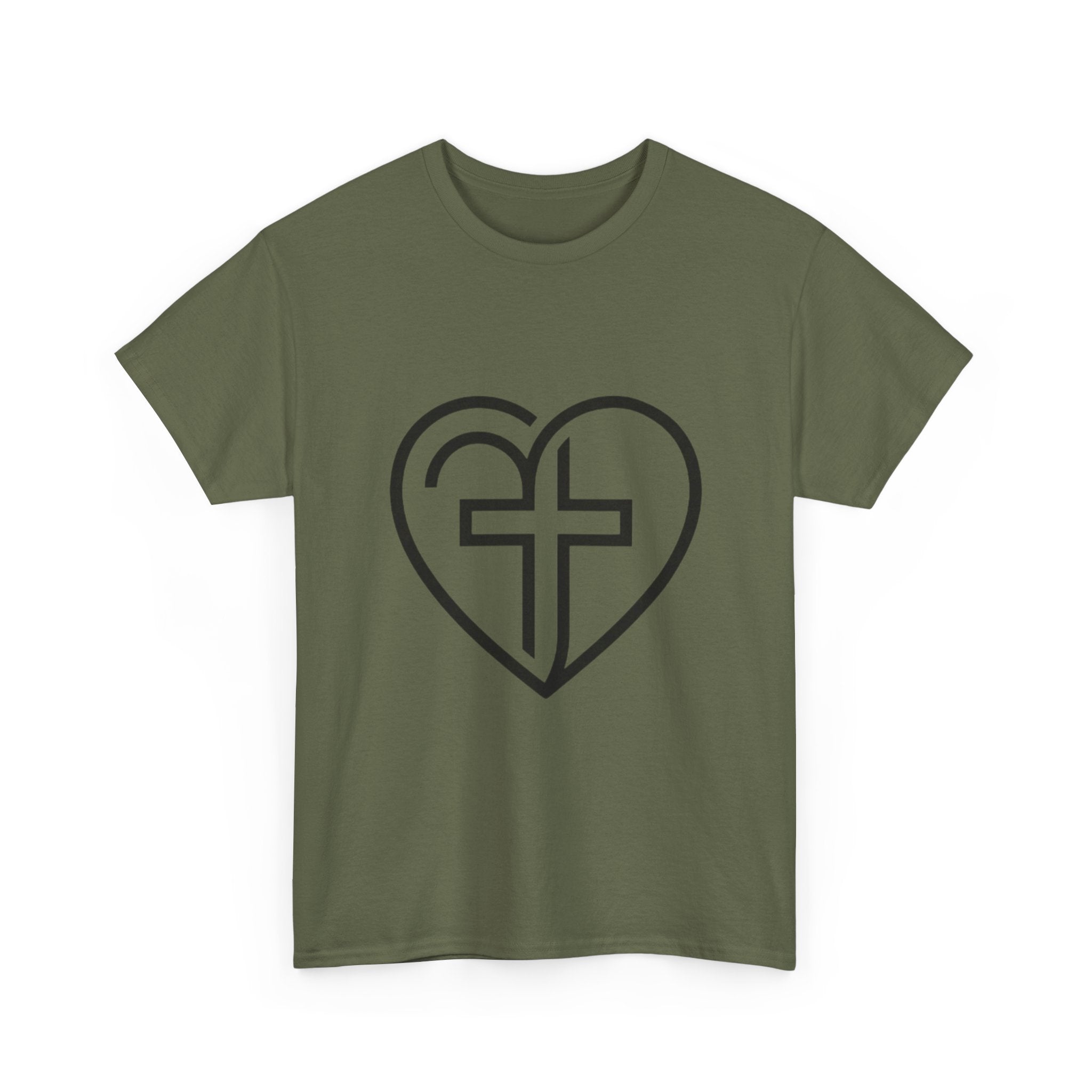 Christian Heart Tee — Cross Inside Heart Faith T‑Shirt