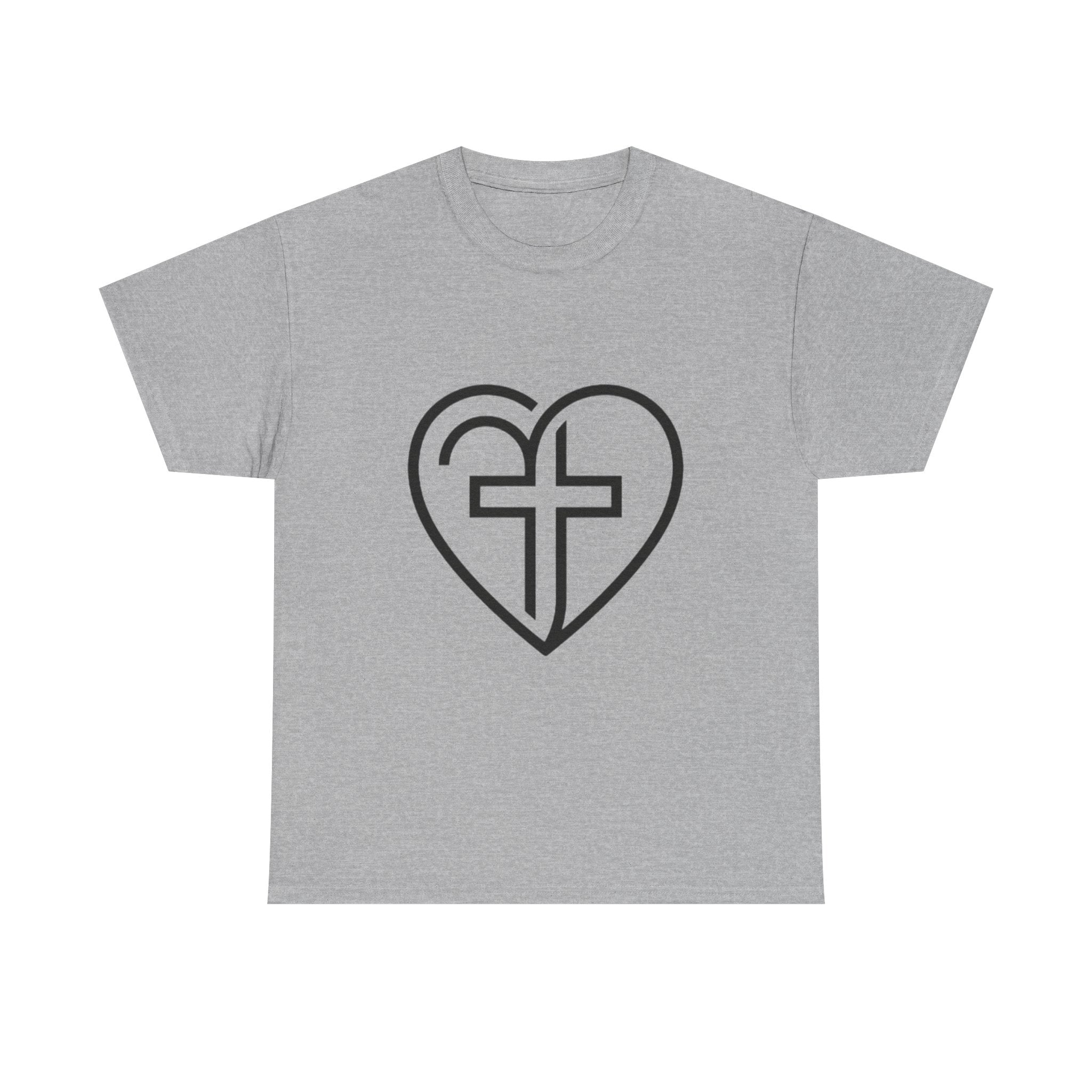 Christian Heart Tee — Cross Inside Heart Faith T‑Shirt
