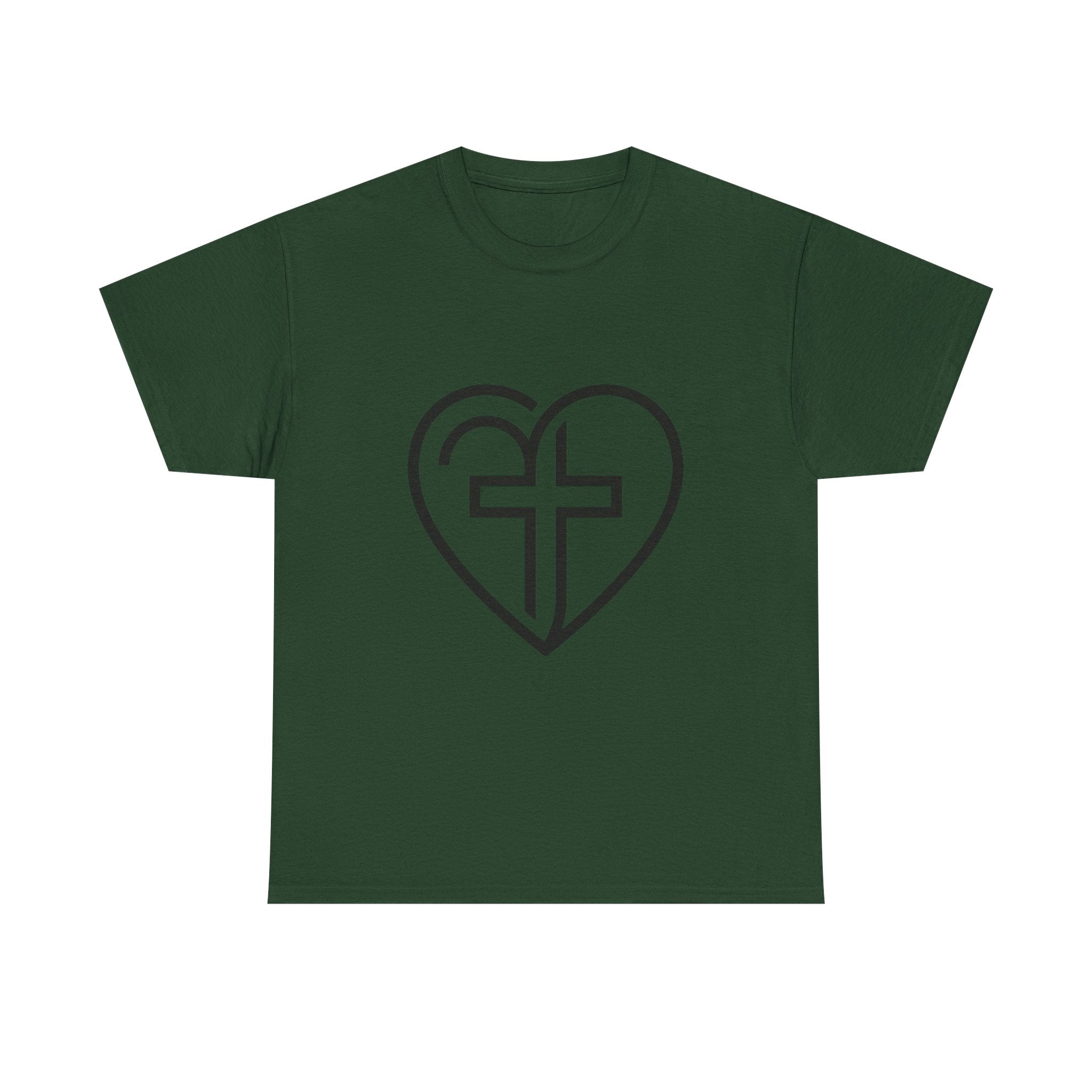 Christian Heart Tee — Cross Inside Heart Faith T‑Shirt