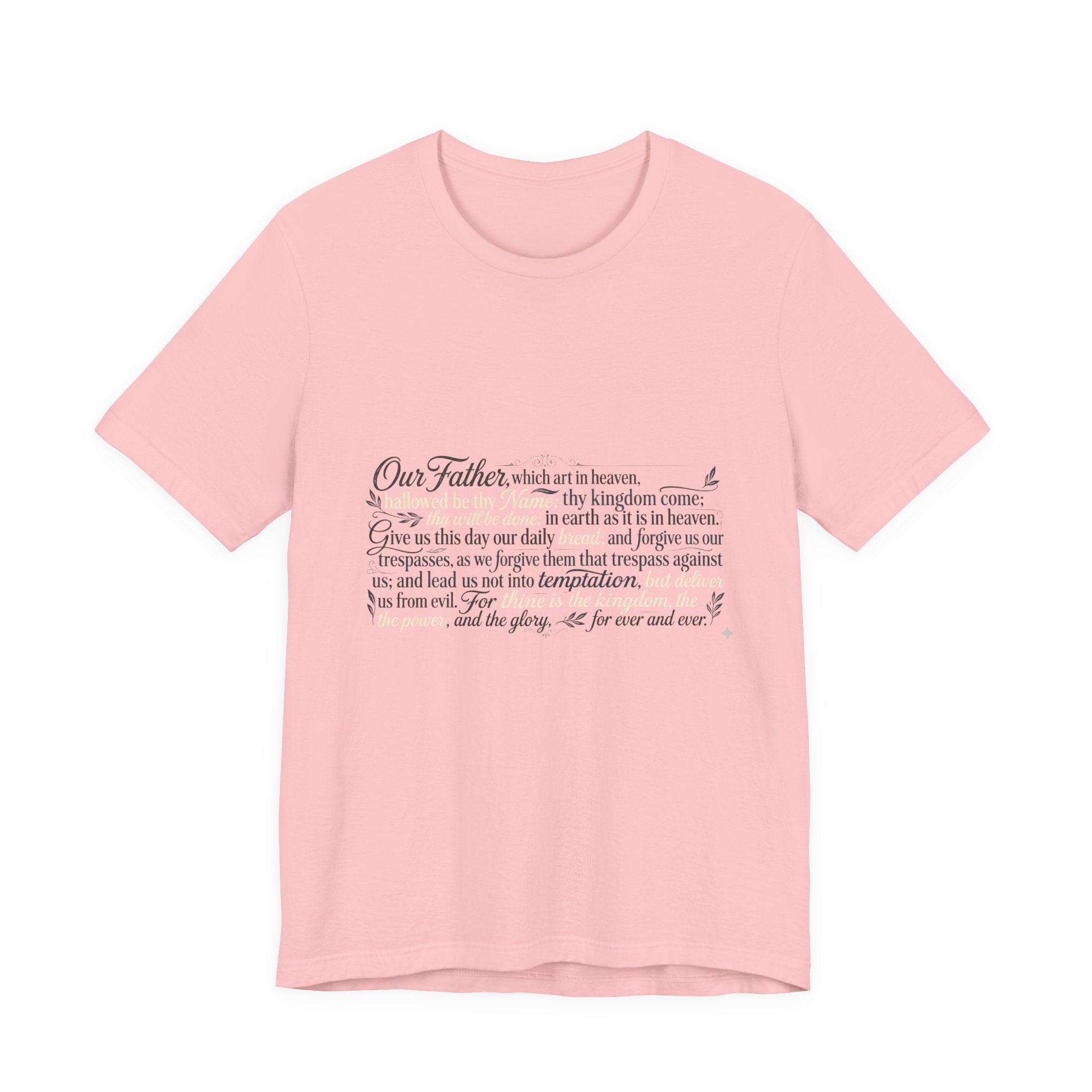 Our Father Prayer T-Shirt — Vintage Script Lord's Prayer Tee