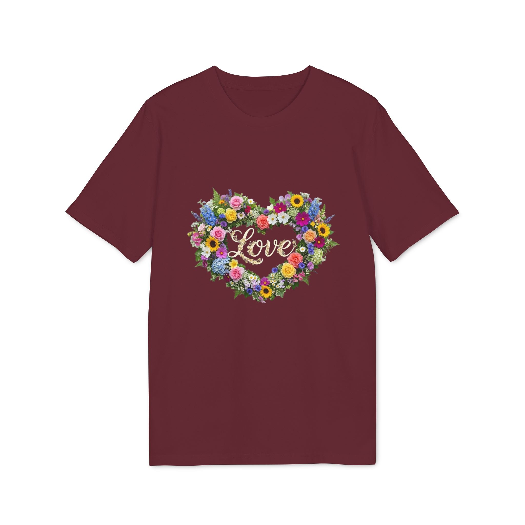 Floral Heart Love T-shirt | Flower Bouquet Heart Tee