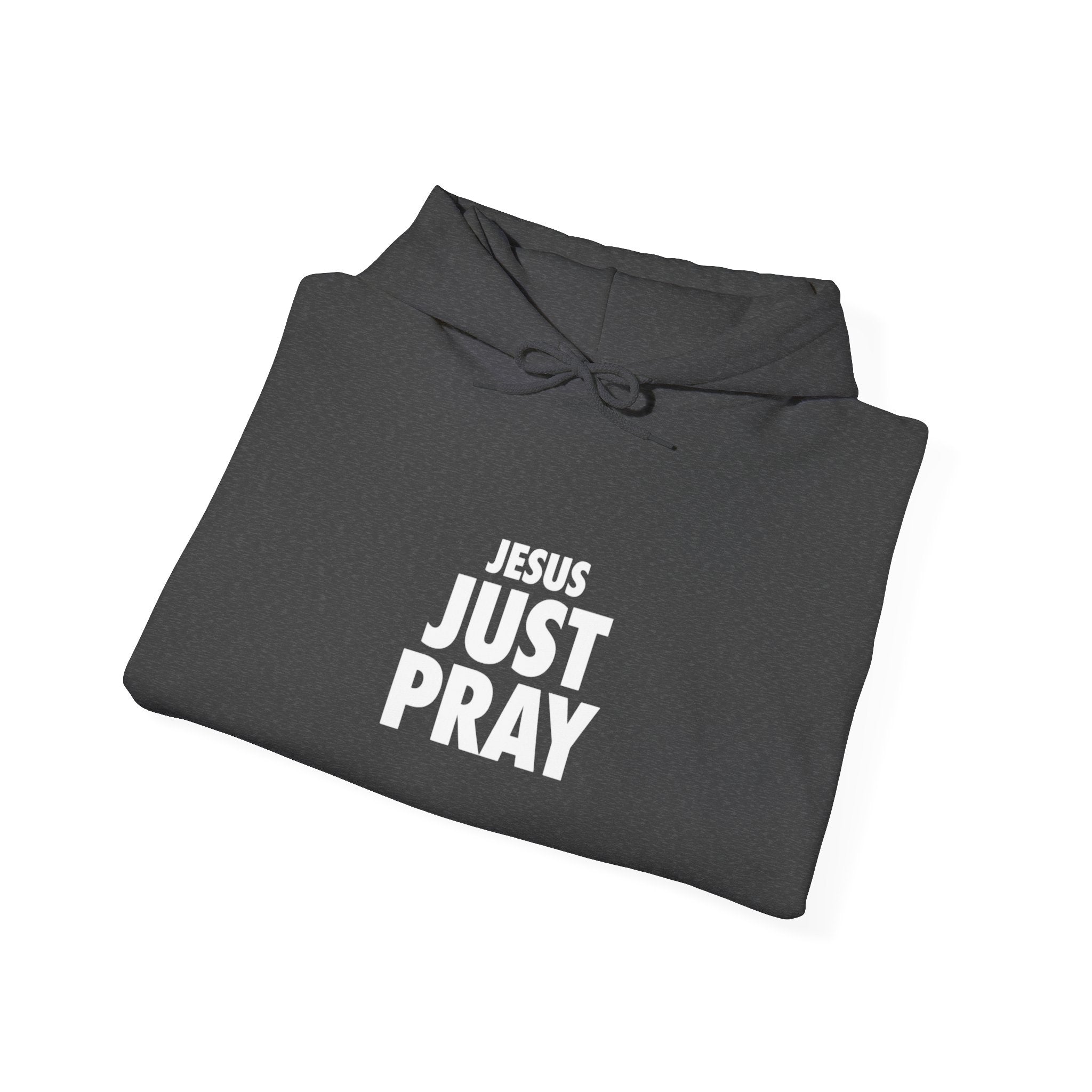 Just Pray Hoodie - Minimal Faith Graphic Hooded Sweatshirt