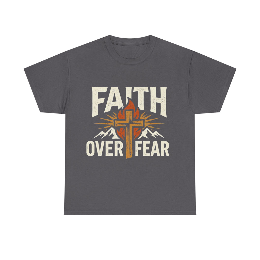 Faith Over Fear T-Shirt — Christian Cross Mountain Inspirational Tee