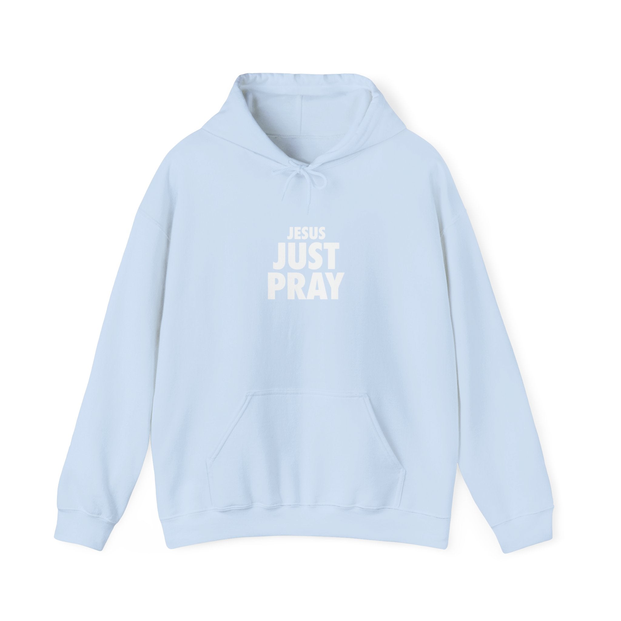 Just Pray Hoodie - Minimal Faith Graphic Hooded Sweatshirt