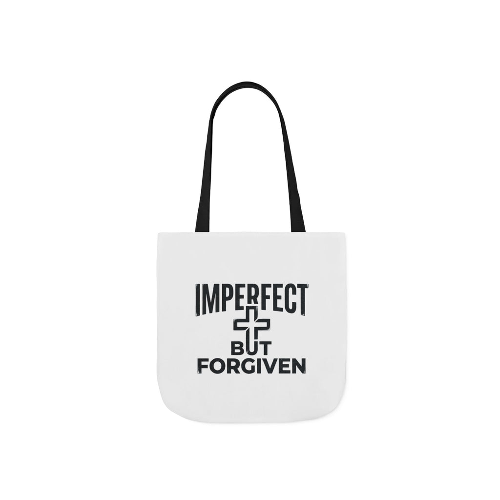 Imperfect But Forgiven Tote Bag | Canvas Christian Cross Scripture