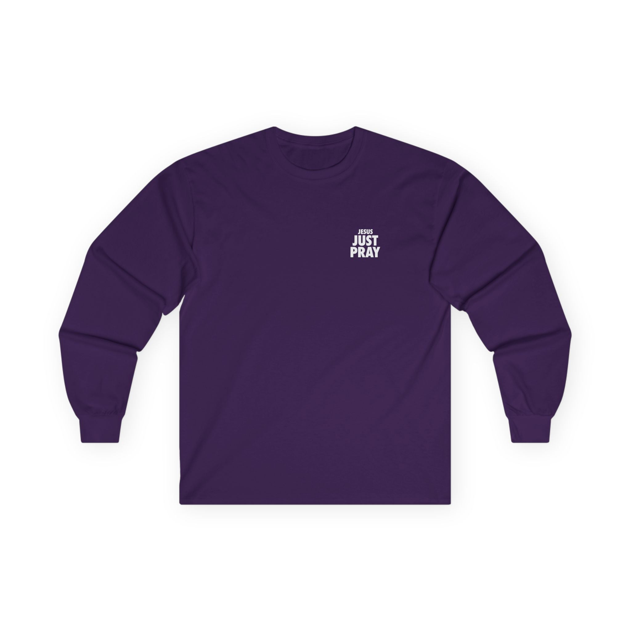 Just Pray Long Sleeve Tee — Minimal Faith Graphic Shirt