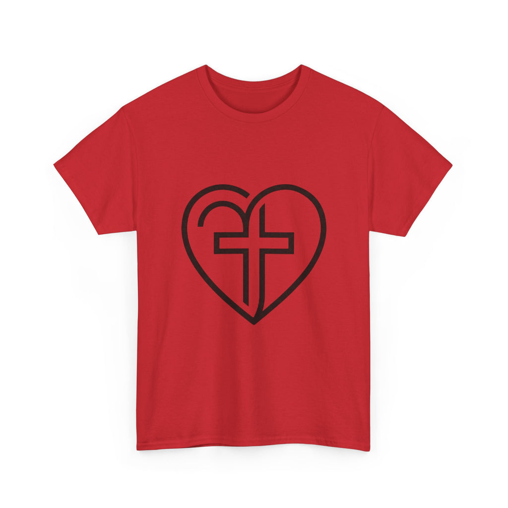Christian Heart Tee — Cross Inside Heart Faith T‑Shirt