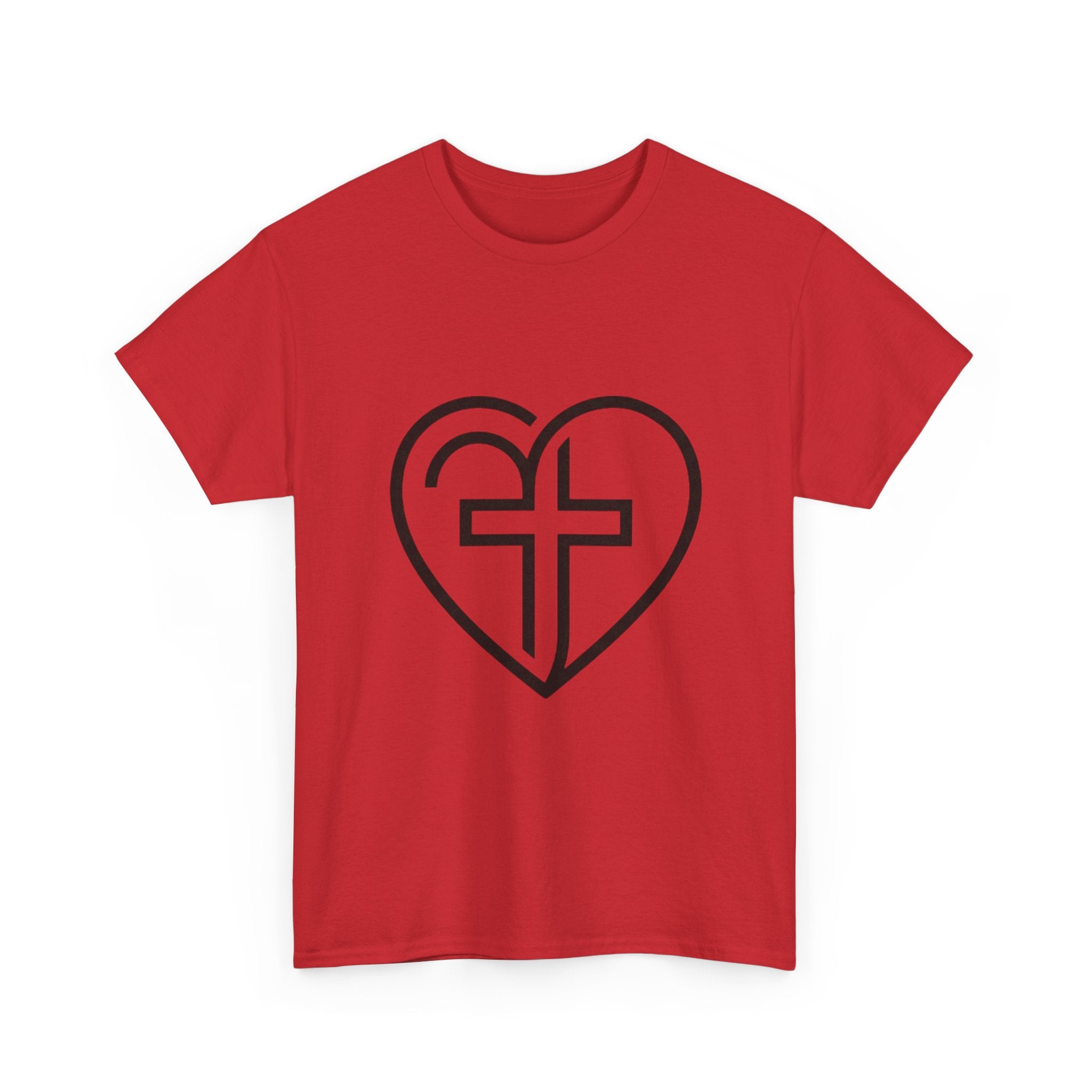 Christian Heart Tee — Cross Inside Heart Faith T‑Shirt
