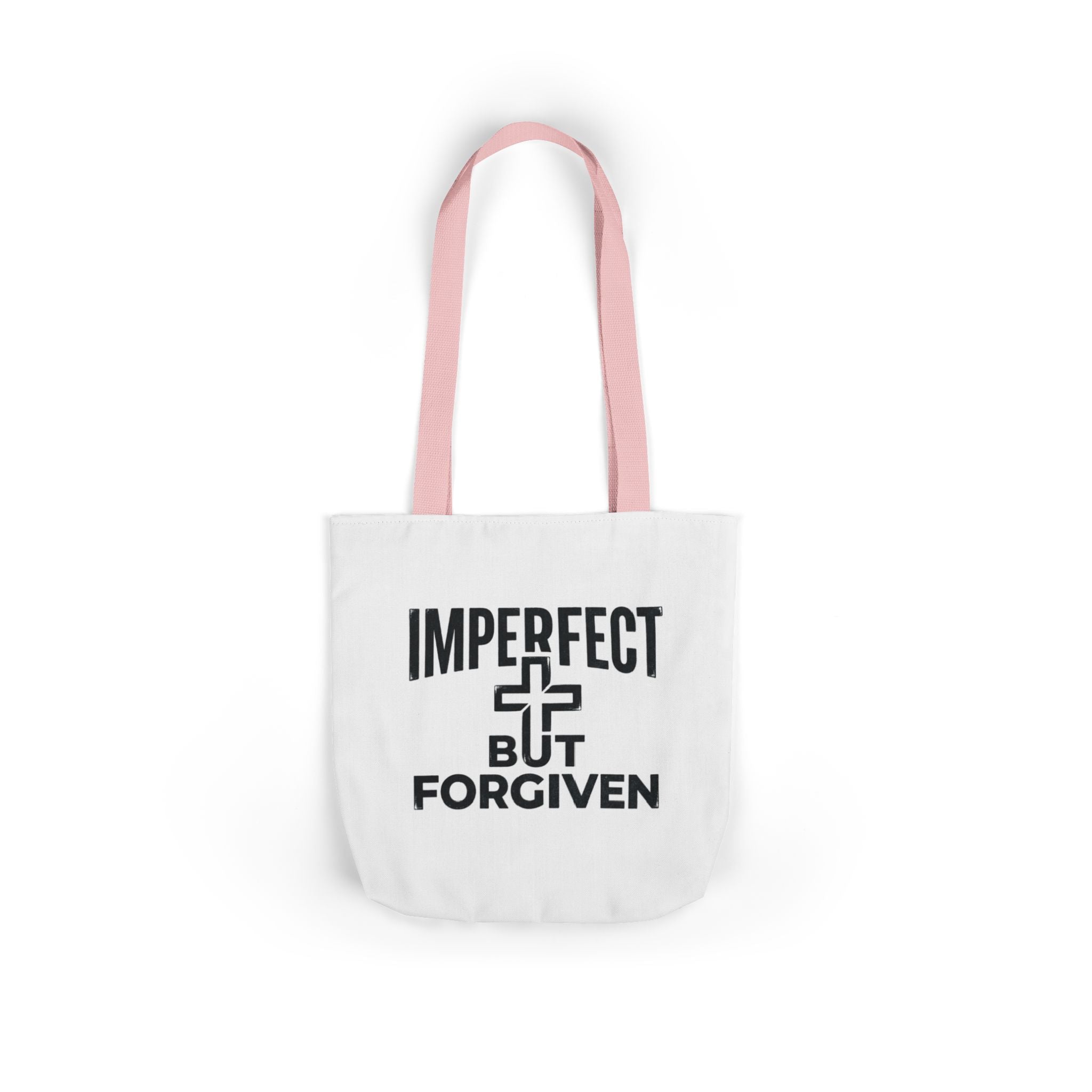 Imperfect But Forgiven Tote Bag | Canvas Christian Cross Scripture