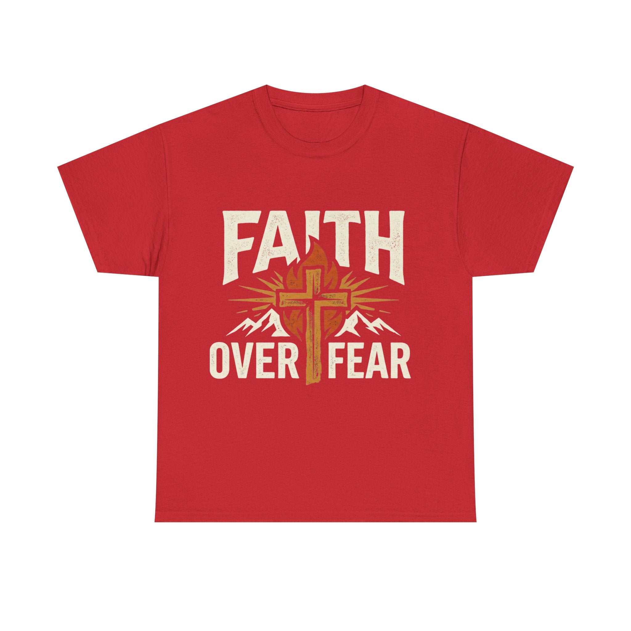 Faith Over Fear T-Shirt — Christian Cross Mountain Inspirational Tee