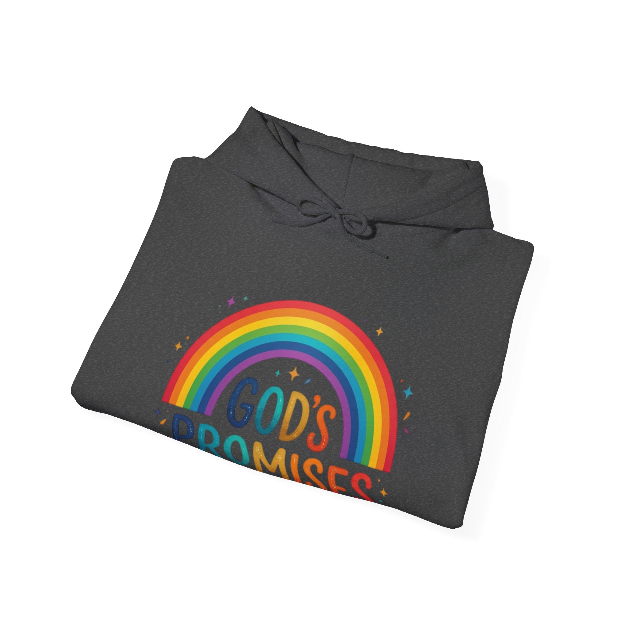 Religious Hoodie — "God's Promises" Rainbow Faith Pullover
