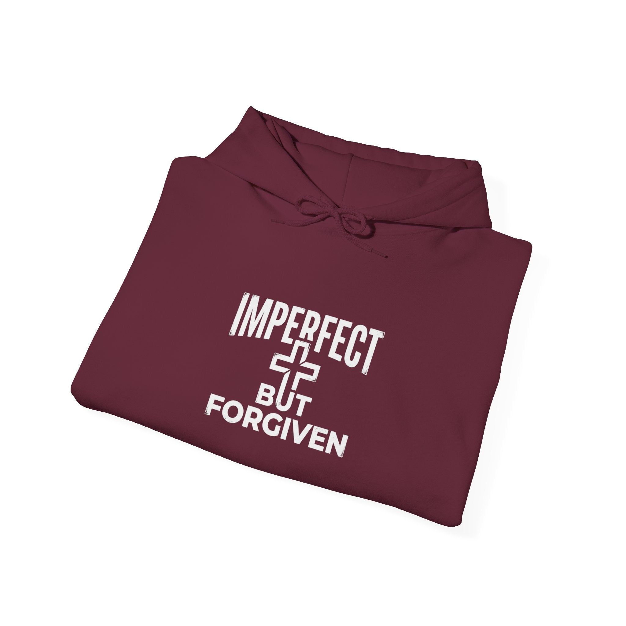 Imperfect But Forgiven Hoodie — Christian Faith Cross Pullover USA