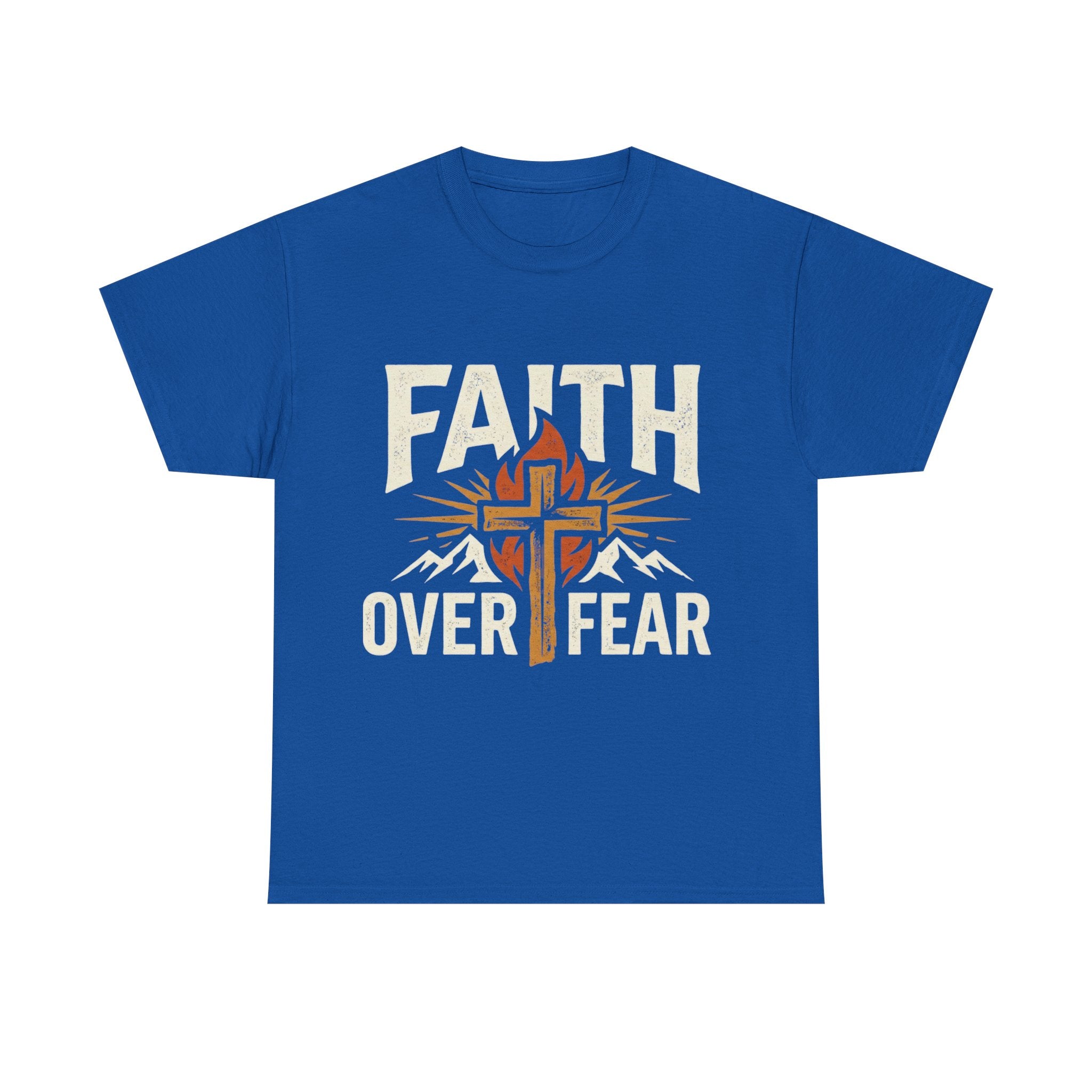 Faith Over Fear T-Shirt — Christian Cross Mountain Inspirational Tee