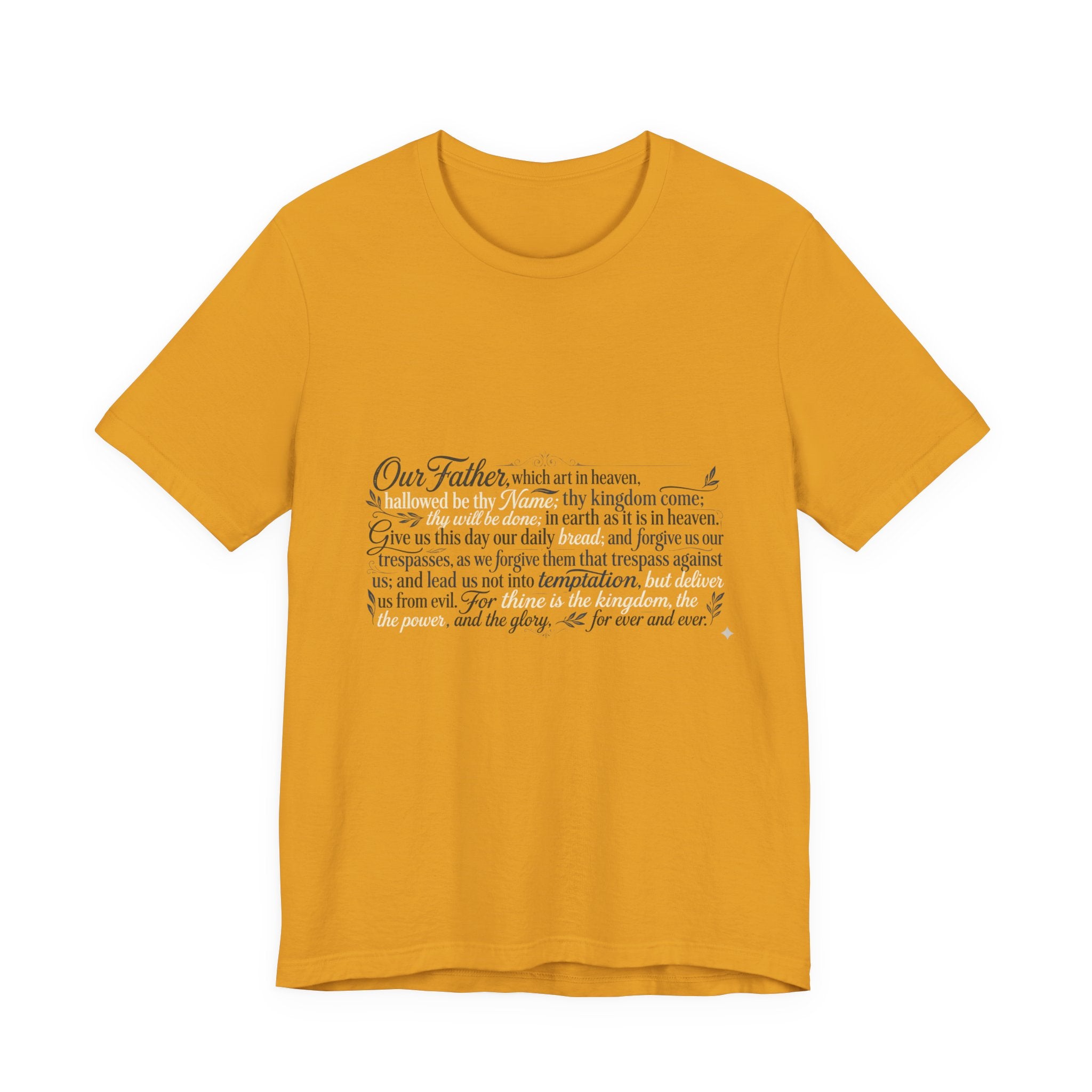 Our Father Prayer T-Shirt — Vintage Script Lord's Prayer Tee