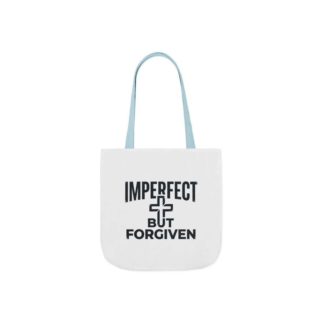 Imperfect But Forgiven Tote Bag | Canvas Christian Cross Scripture