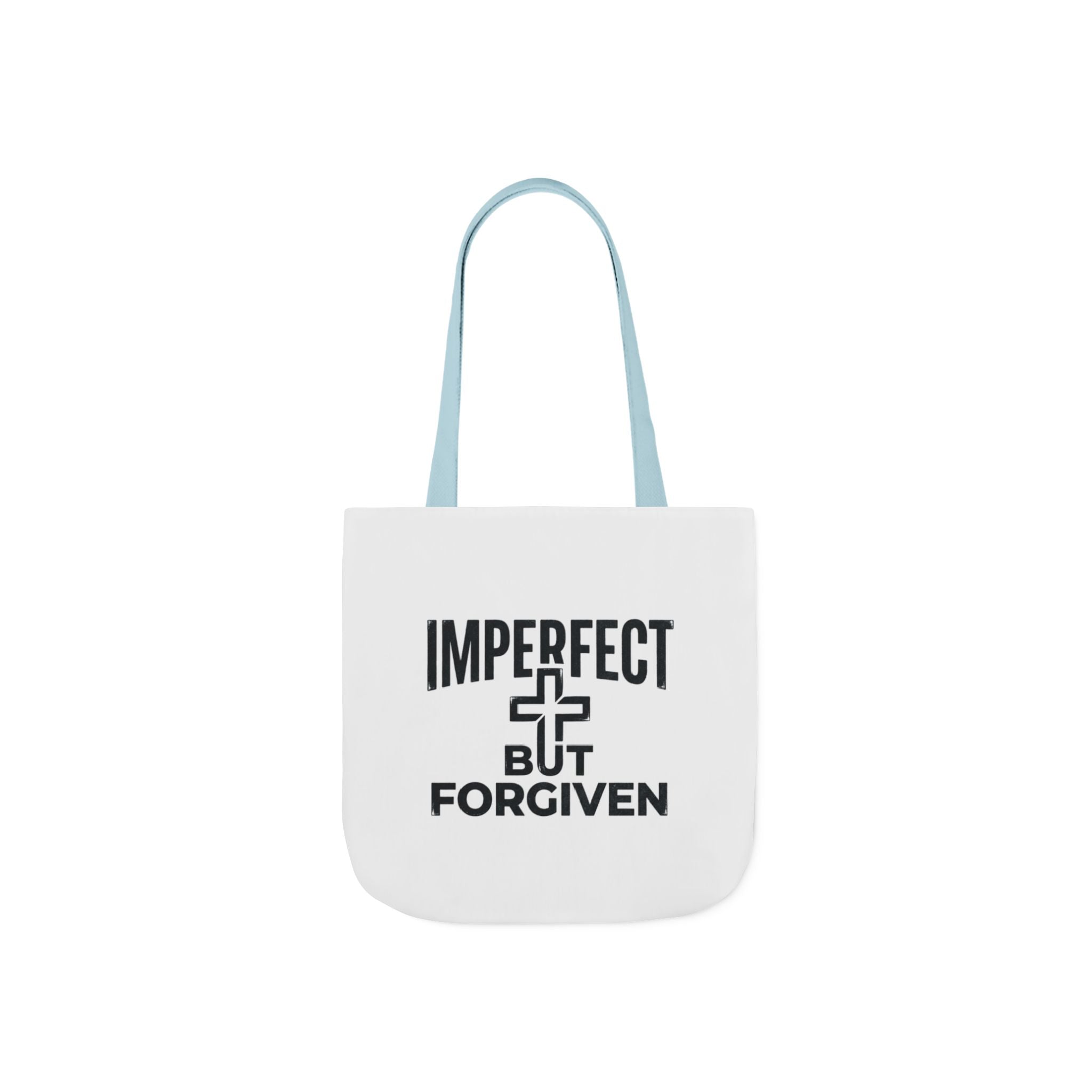 Imperfect But Forgiven Tote Bag | Canvas Christian Cross Scripture